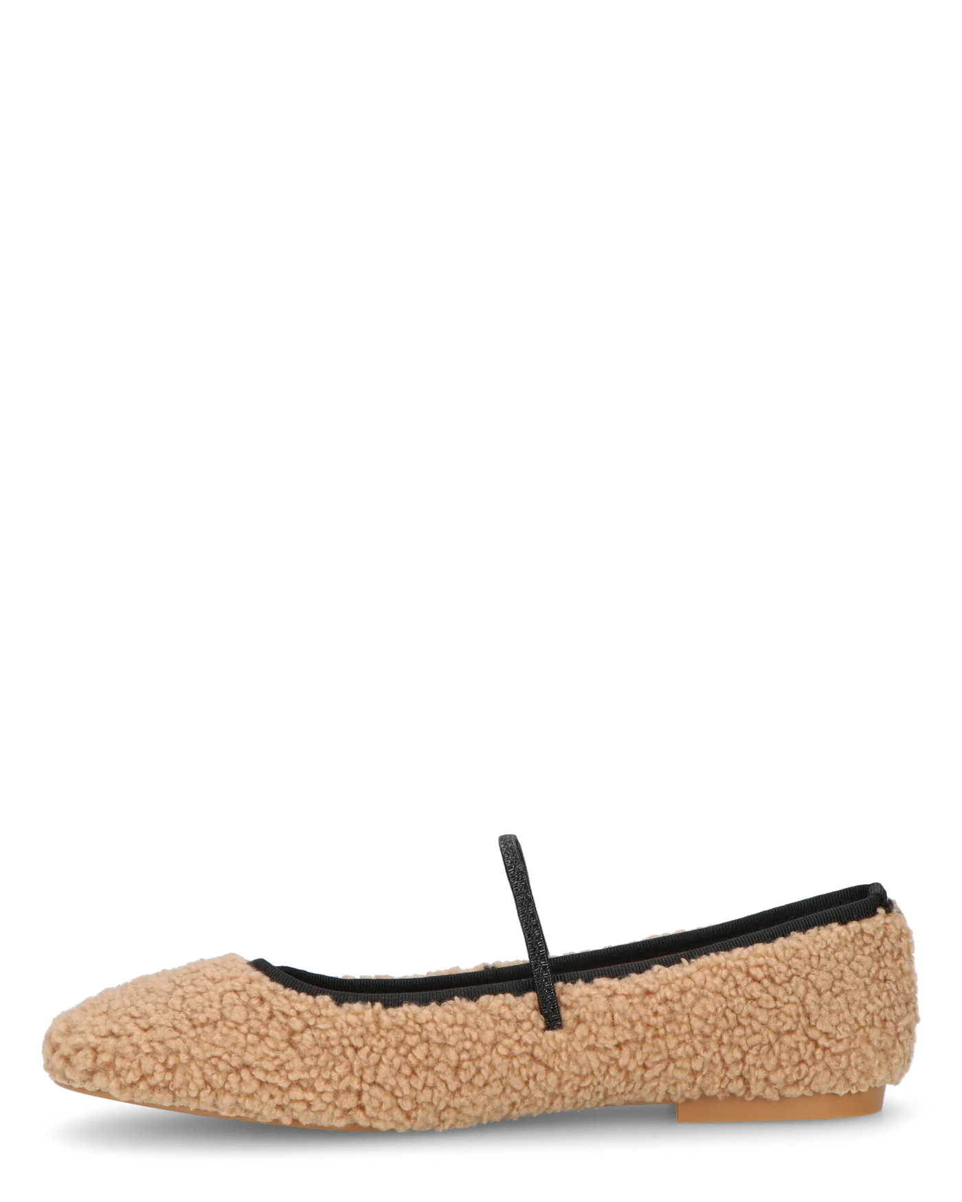 ALISSA - ballerine beige chiaro effetto peluche con suola beige - Image 3