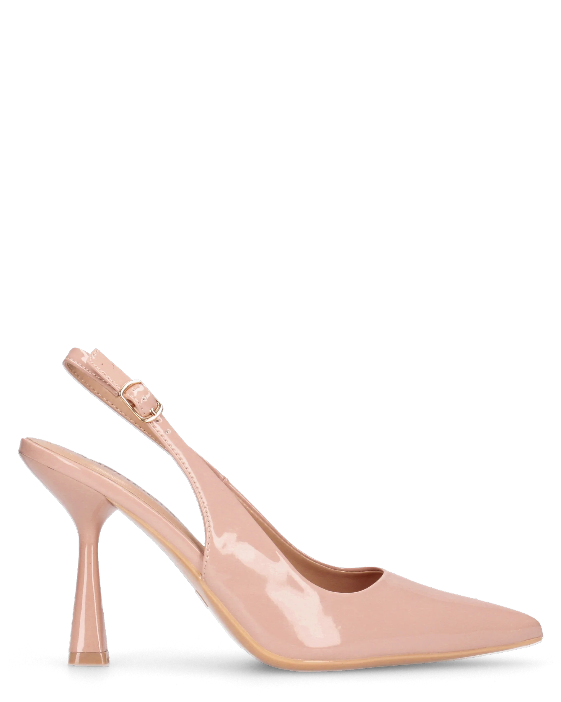 ANETTE - décolleté in glassy beige con cinturino regolabile