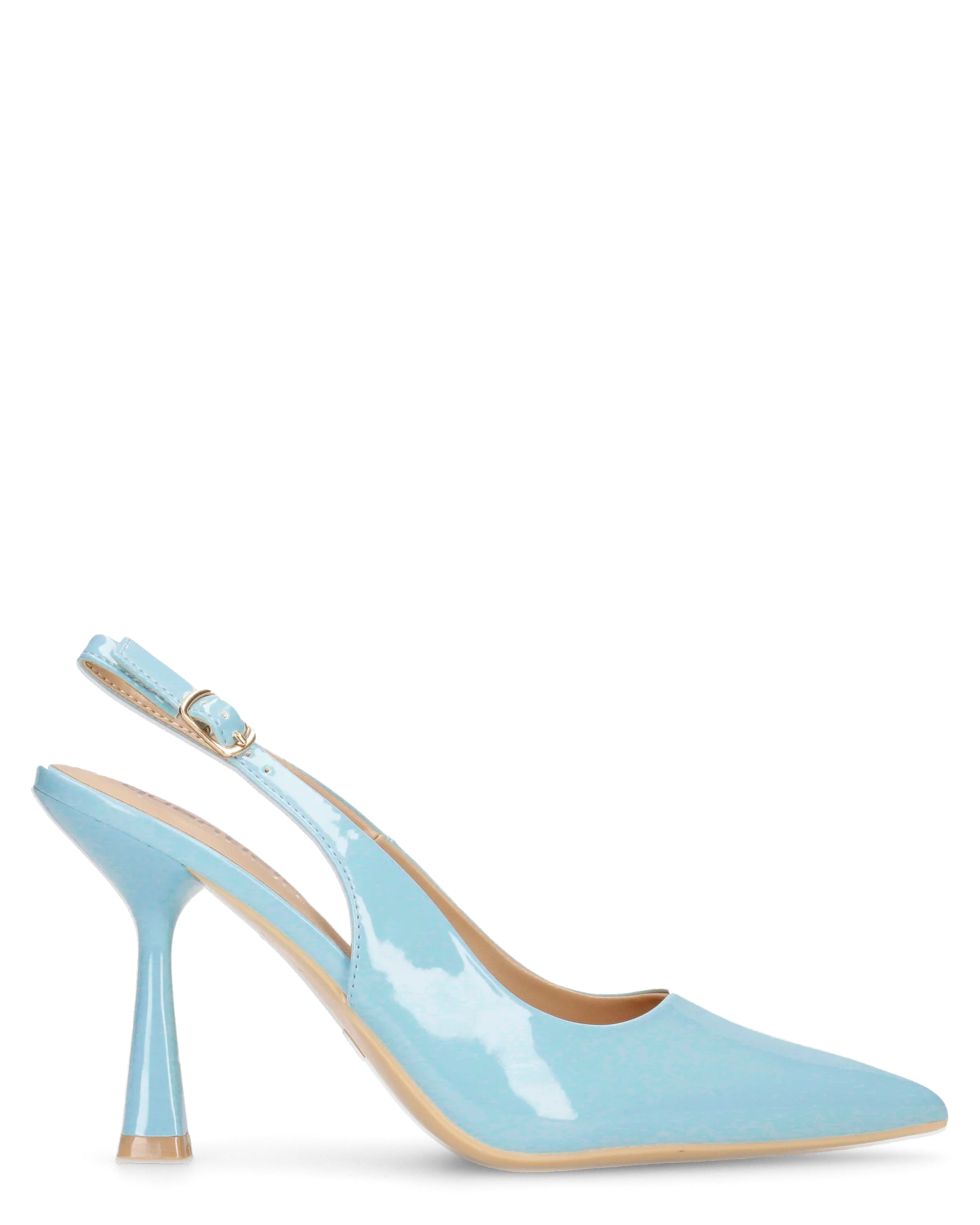 ANETTE - décolleté in glassy azzurro con cinturino regolabile