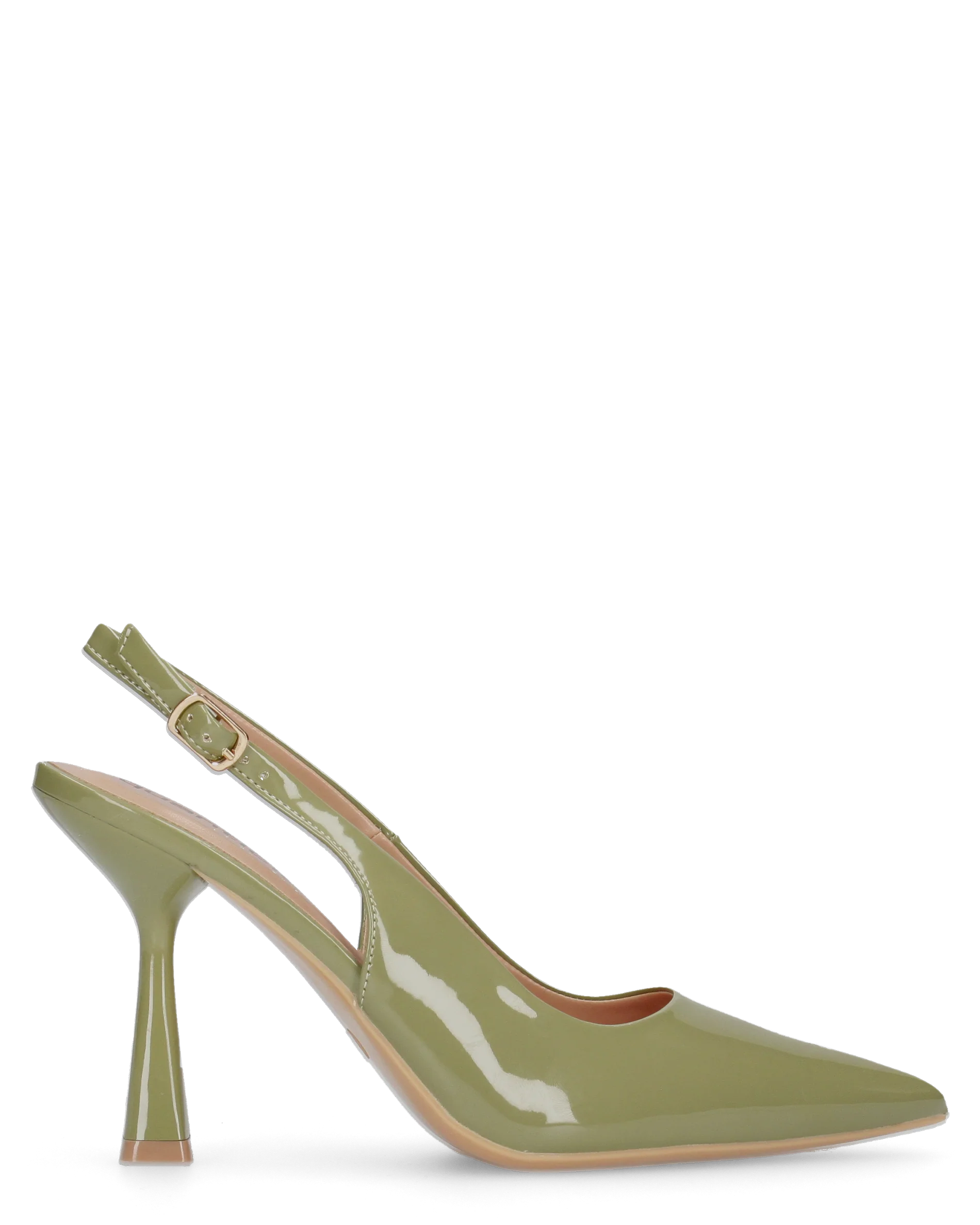 ANETTE - décolleté in glassy verde con cinturino regolabile