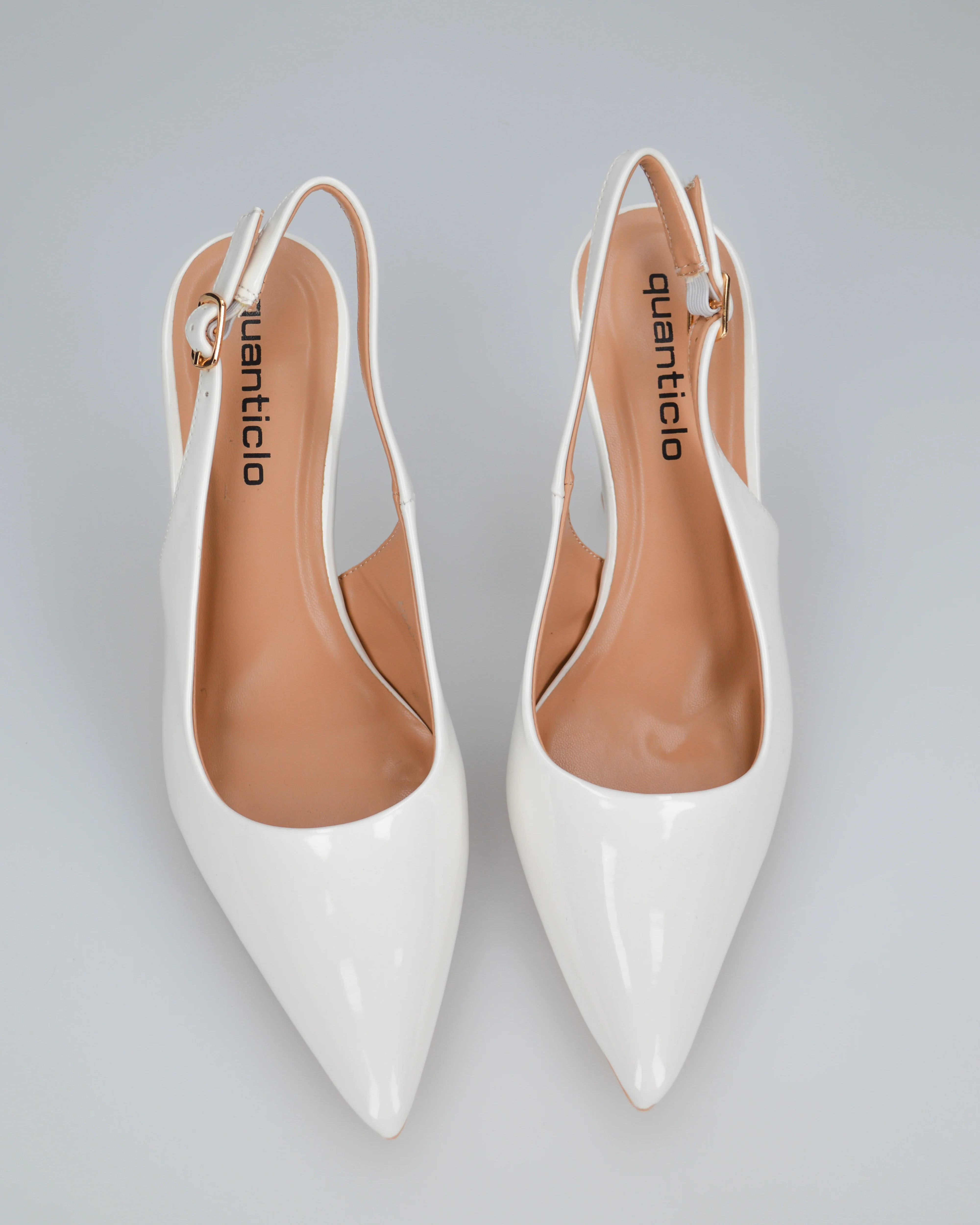ANETTE - décolleté in glassy bianco con cinturino regolabile - Image 3