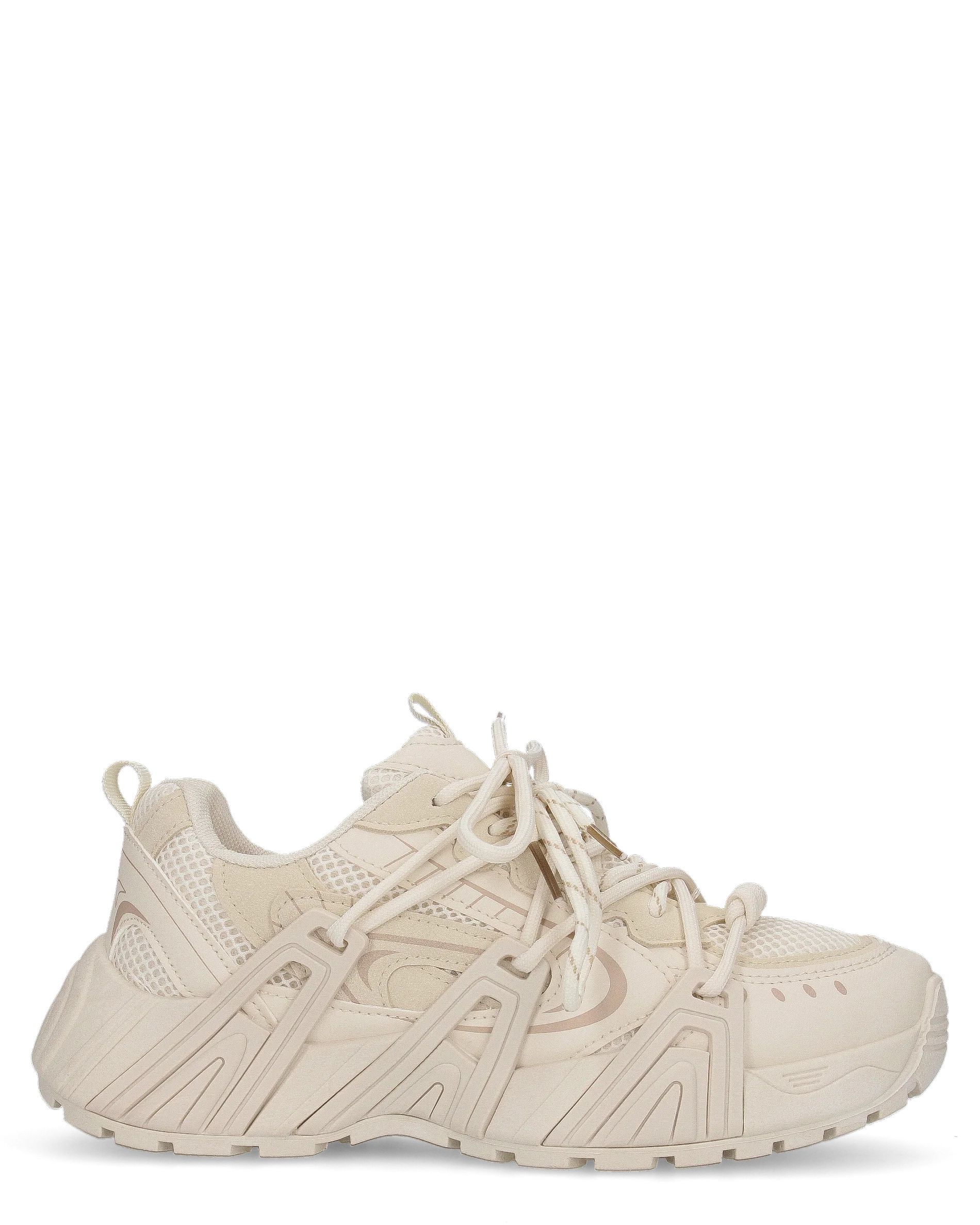 ARIEL - chunky sneakers sportive beige con doppio set di stringhe