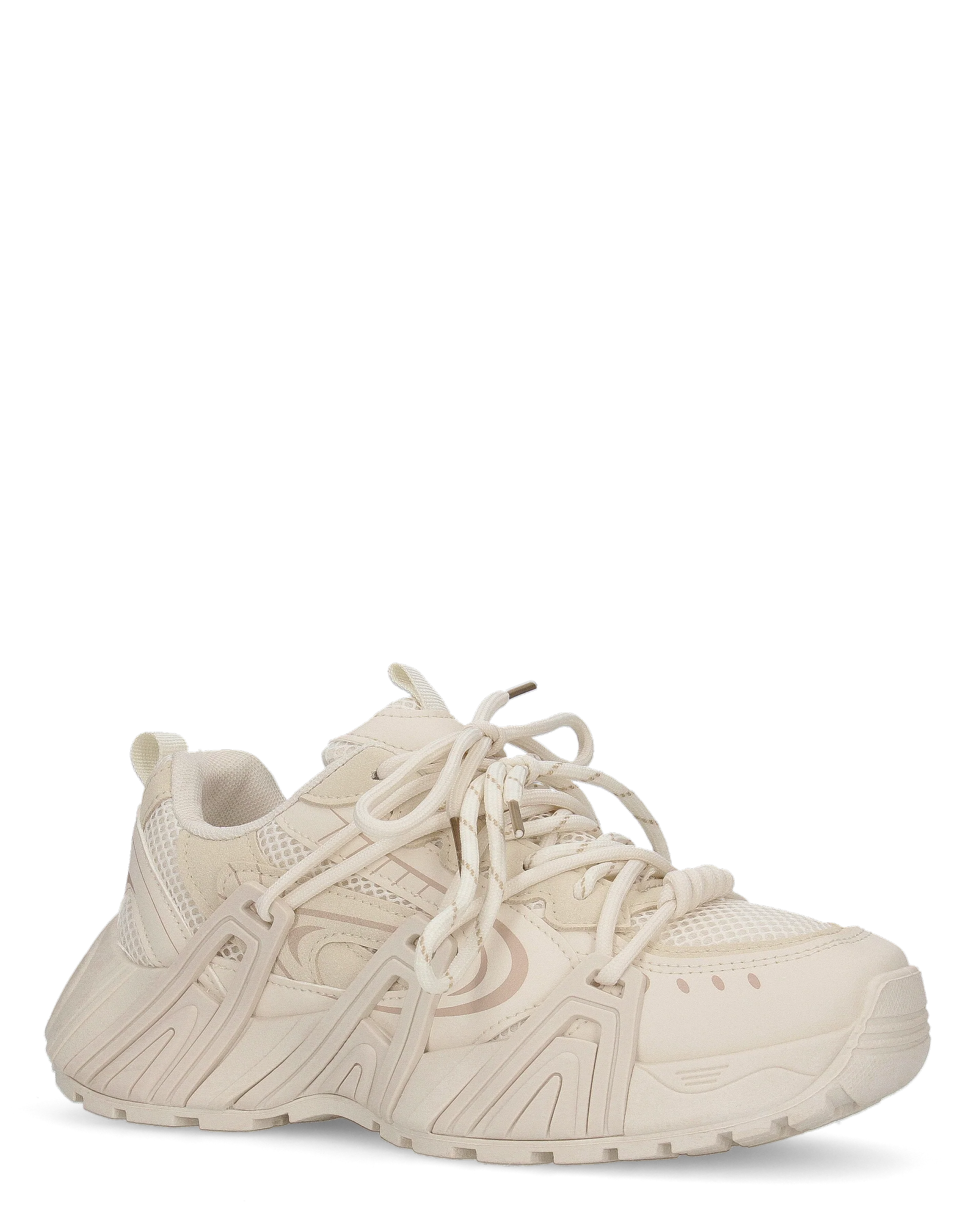 ARIEL - chunky sneakers sportive beige con doppio set di stringhe - Image 2
