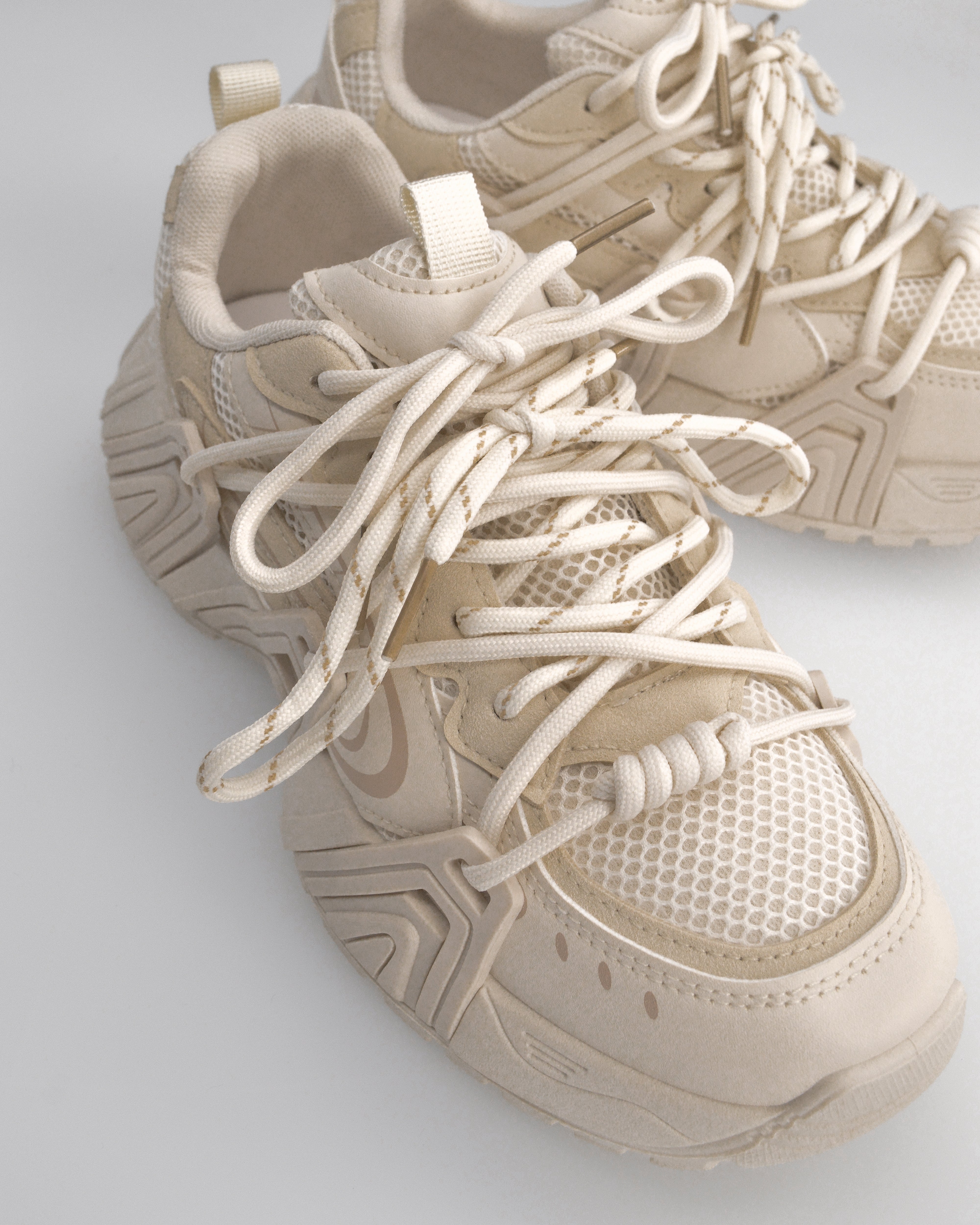 ARIEL - chunky sneakers sportive beige con doppio set di stringhe - Image 5