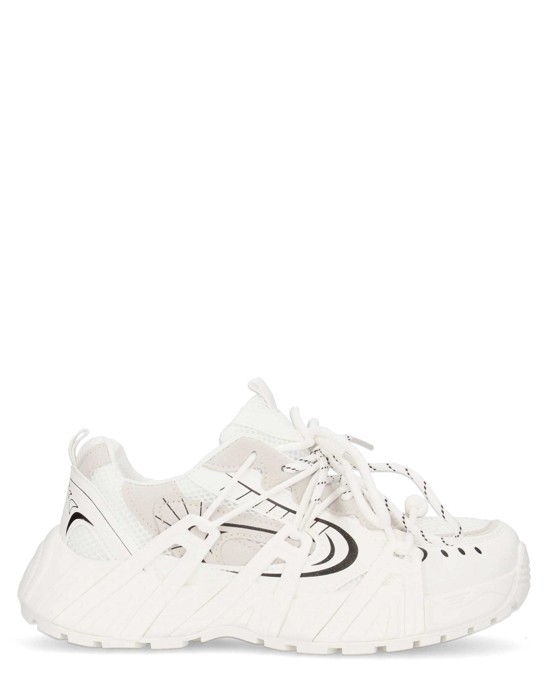 ARIEL - chunky sneakers sportive bianche con doppio set di stringhe