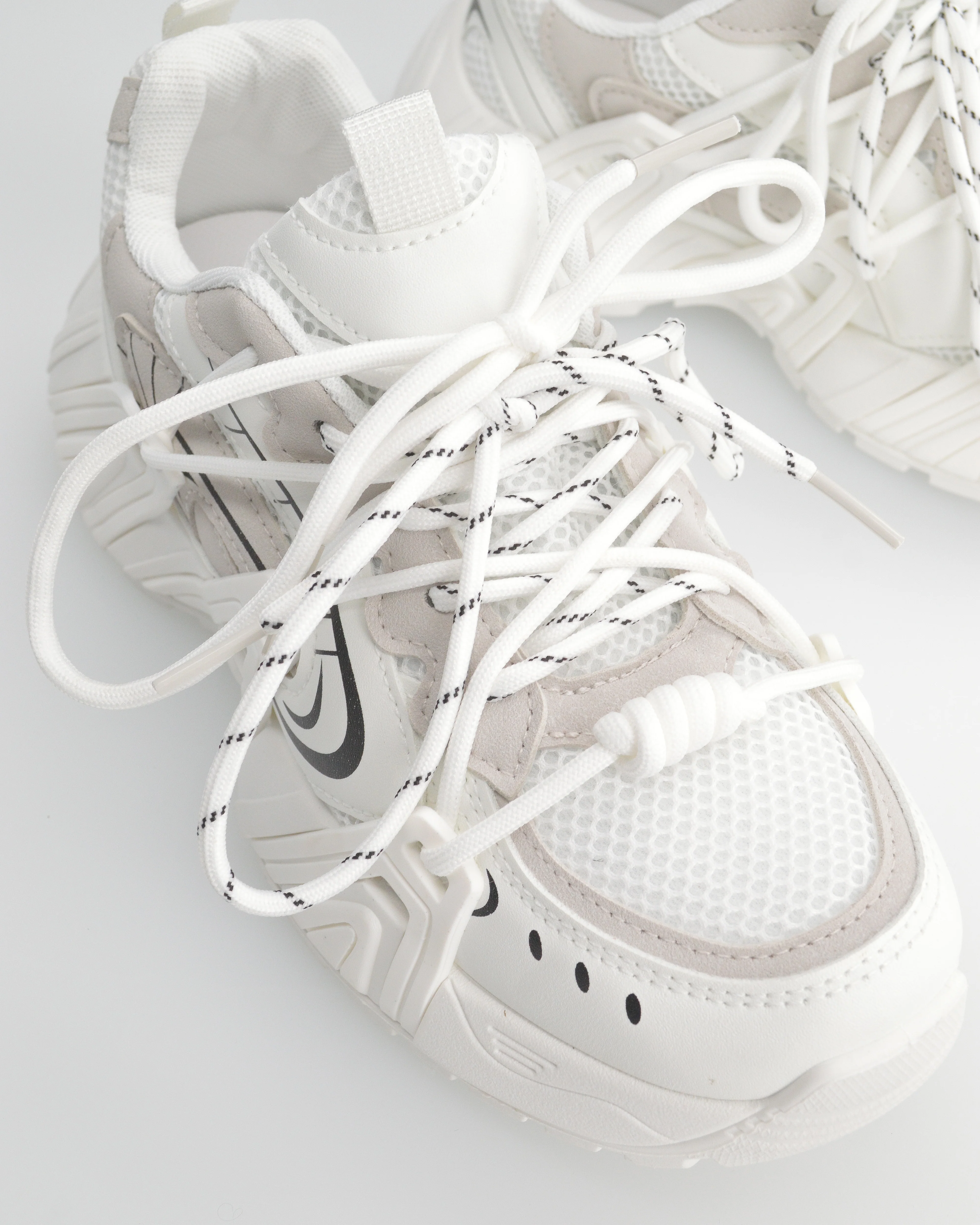 ARIEL - chunky sneakers sportive bianche con doppio set di stringhe - Image 4