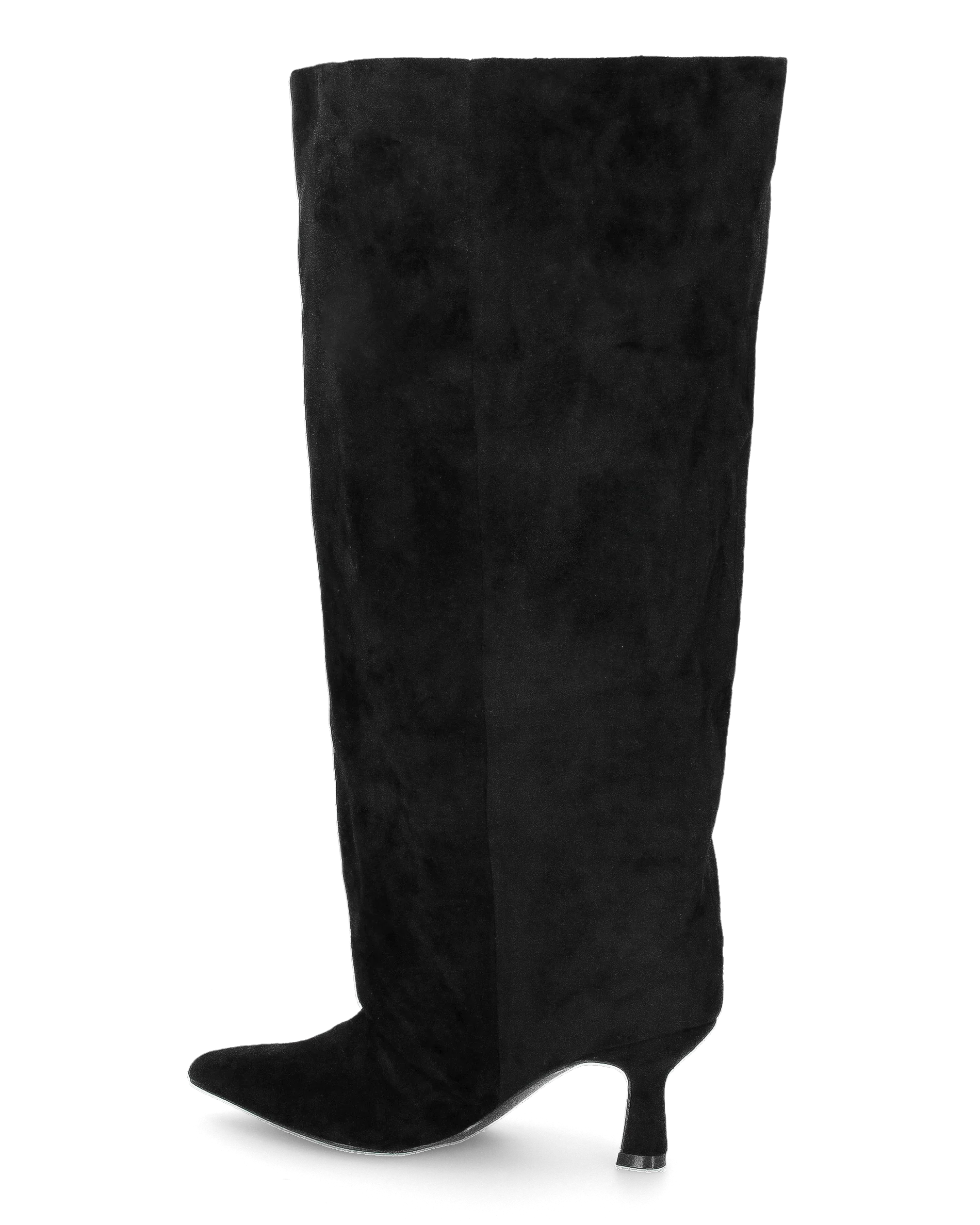 AXEL - stivale alto nero versione scamosciata con gambale ampio e effetto arricciato sulla punta - Image 3