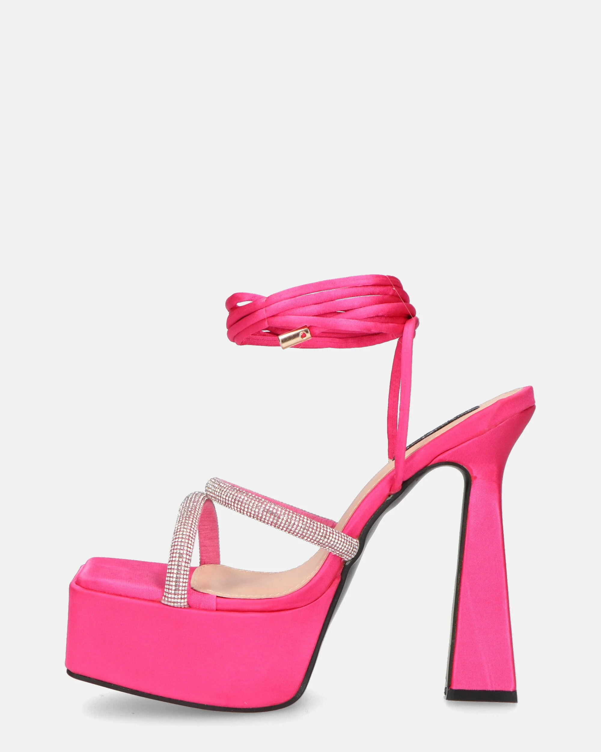 BIRGIT - sandali il satin fucsia con gemme - Image 3