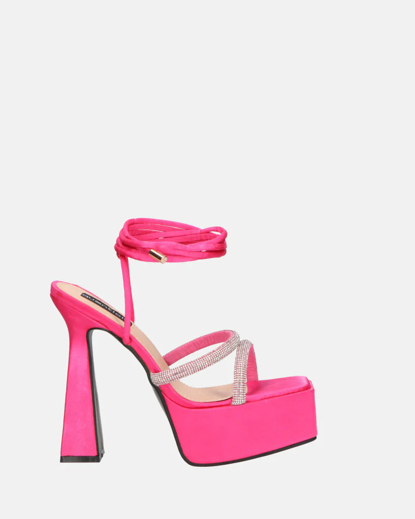 BIRGIT - sandali il satin fucsia con gemme - Image 4