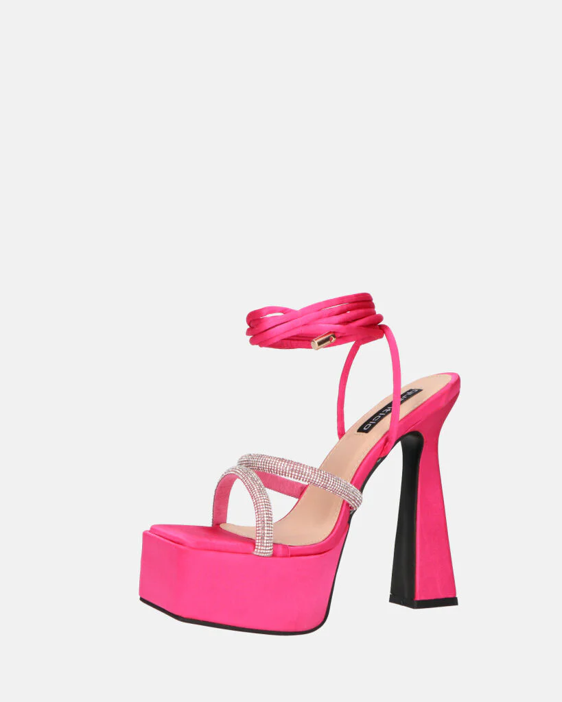 BIRGIT - sandali il satin fucsia con gemme - Image 9
