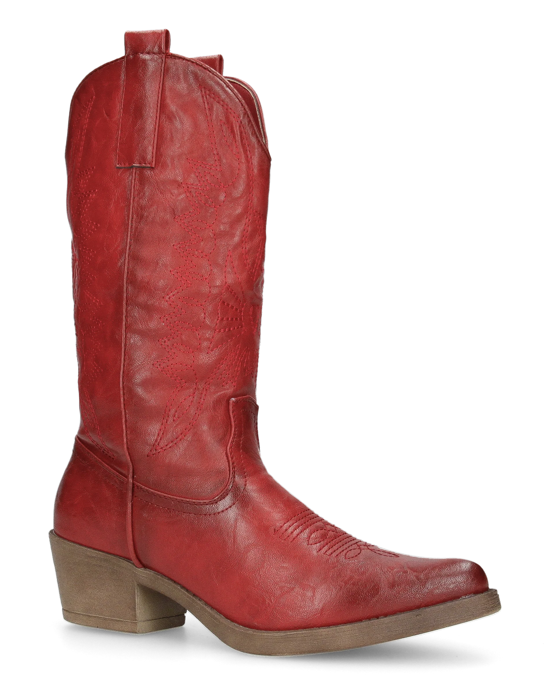 BONNIE - stivaletti camperos in rosso lucido con ricami decorativi - Image 2