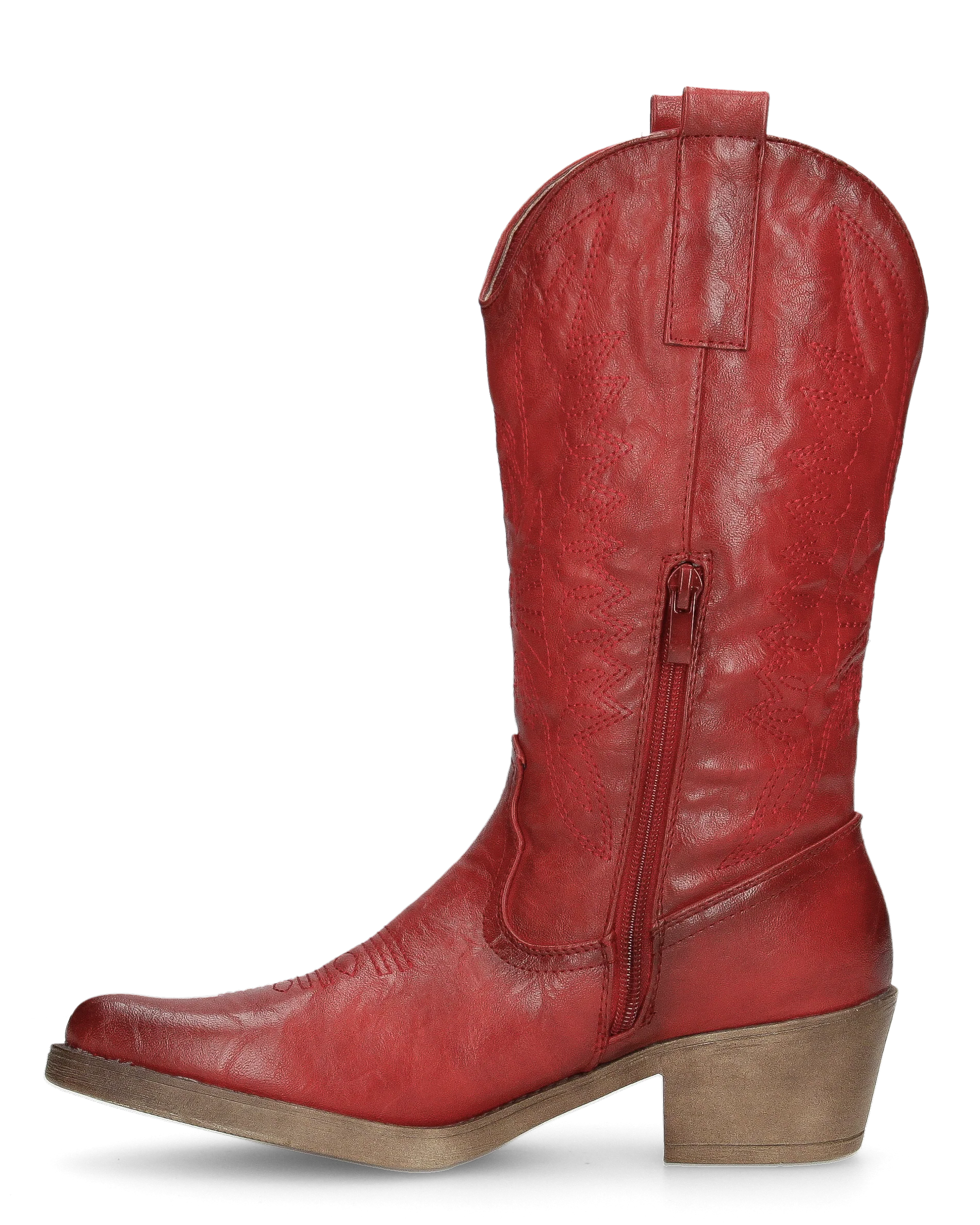 BONNIE - stivaletti camperos in rosso lucido con ricami decorativi - Image 6