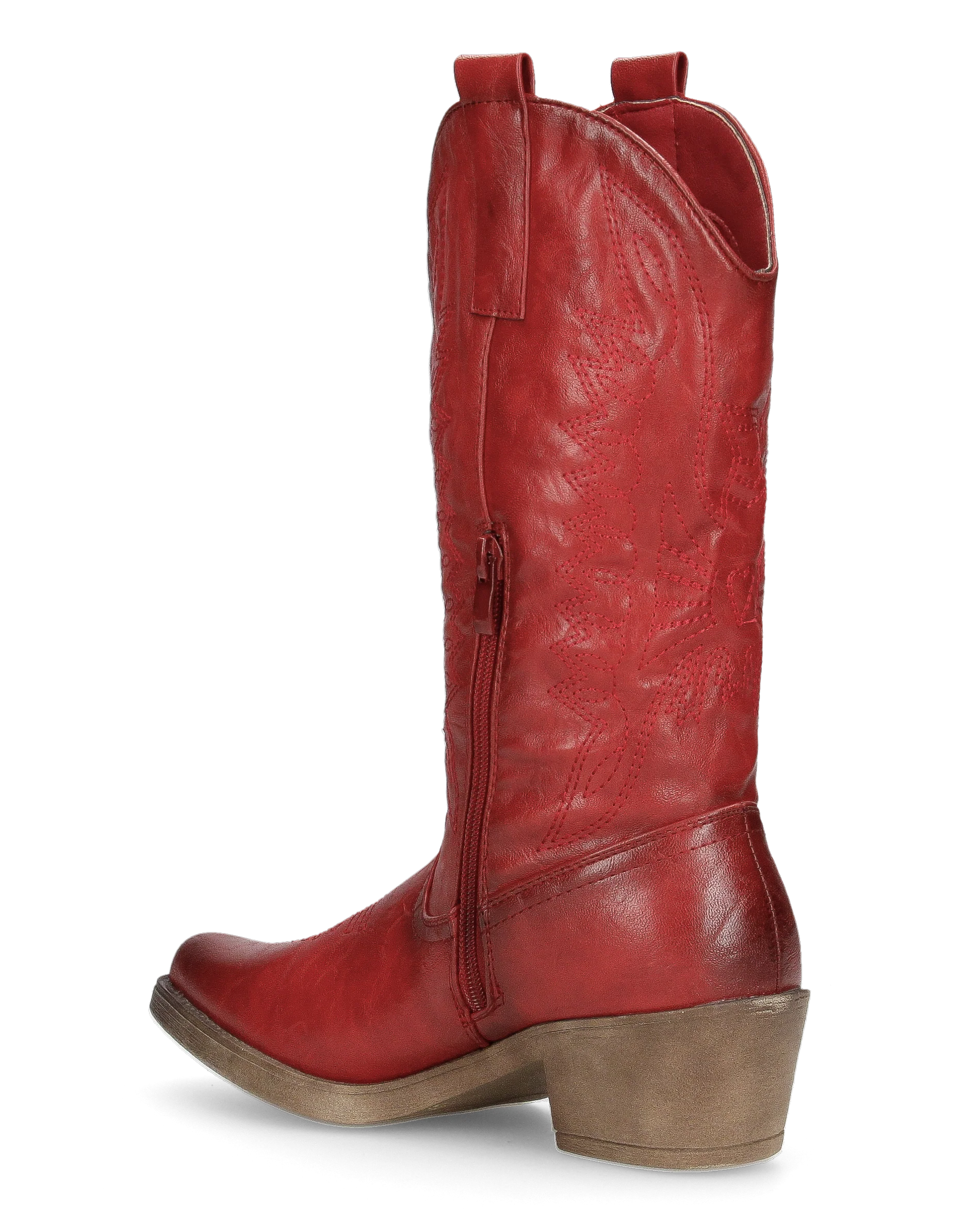 BONNIE - stivaletti camperos in rosso lucido con ricami decorativi - Image 7