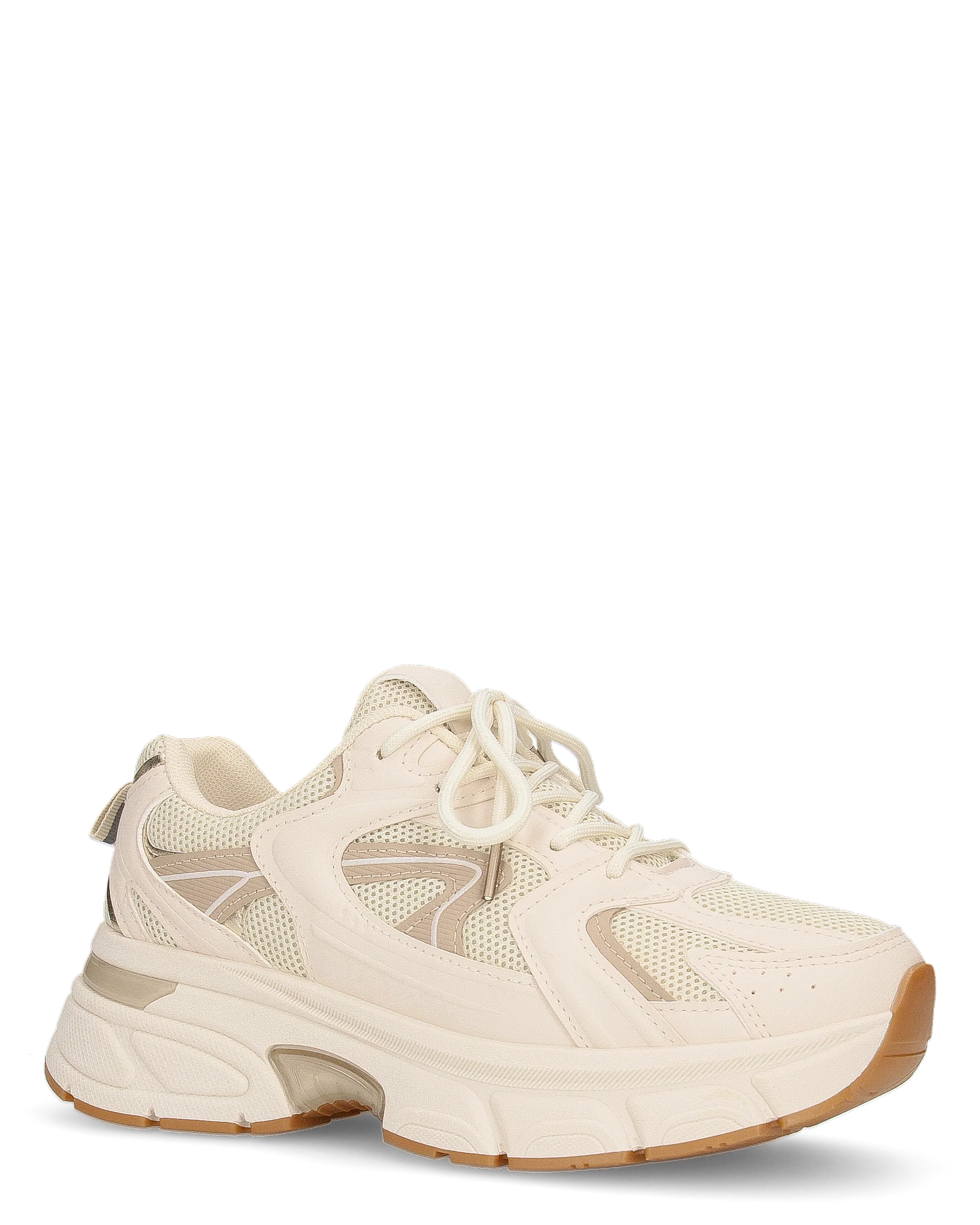 CAROLA - chunky sneakers beige con inserti ed interno rosa - Image 2