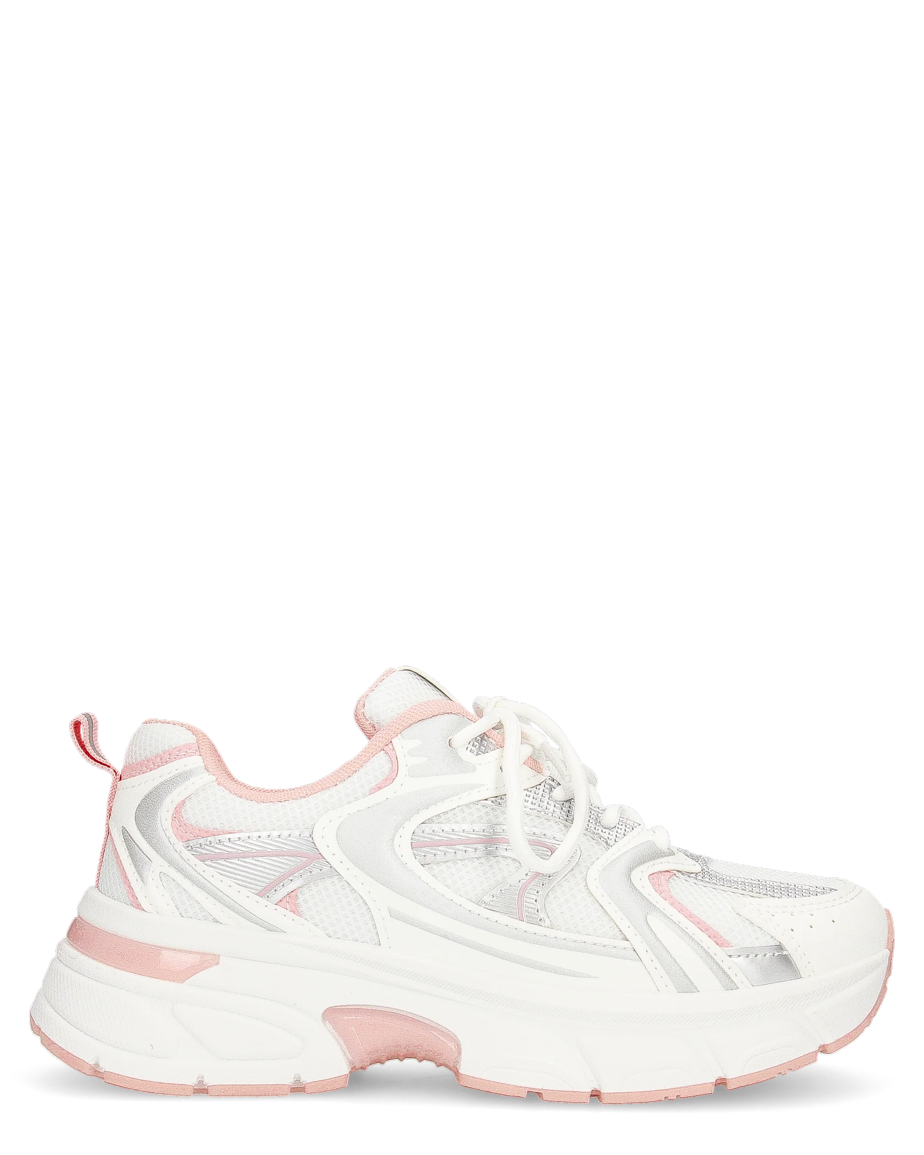 CAROLA - chunky sneakers bianche con inserti ed interno rosa