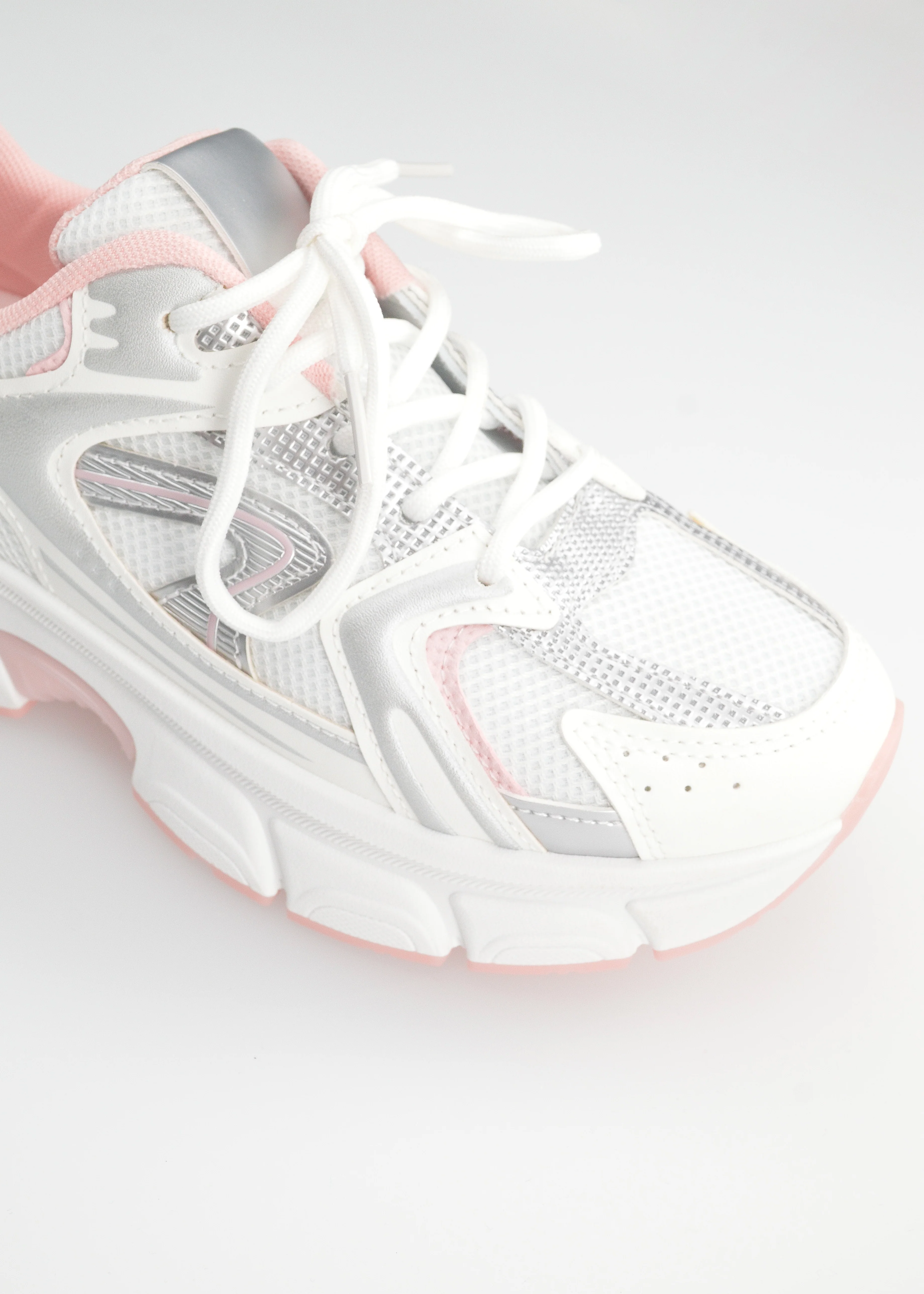 CAROLA - chunky sneakers bianche con inserti ed interno rosa - Image 4