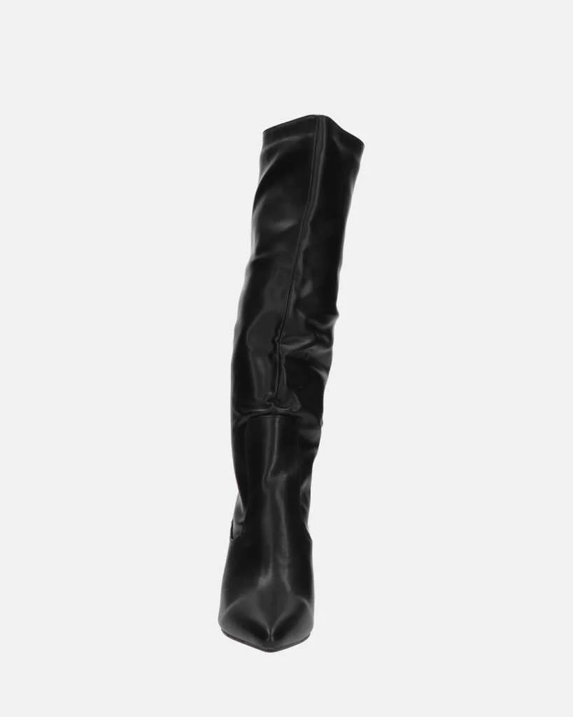 CAROLINE - stivale alto nero con tacco in pelle - Image 6