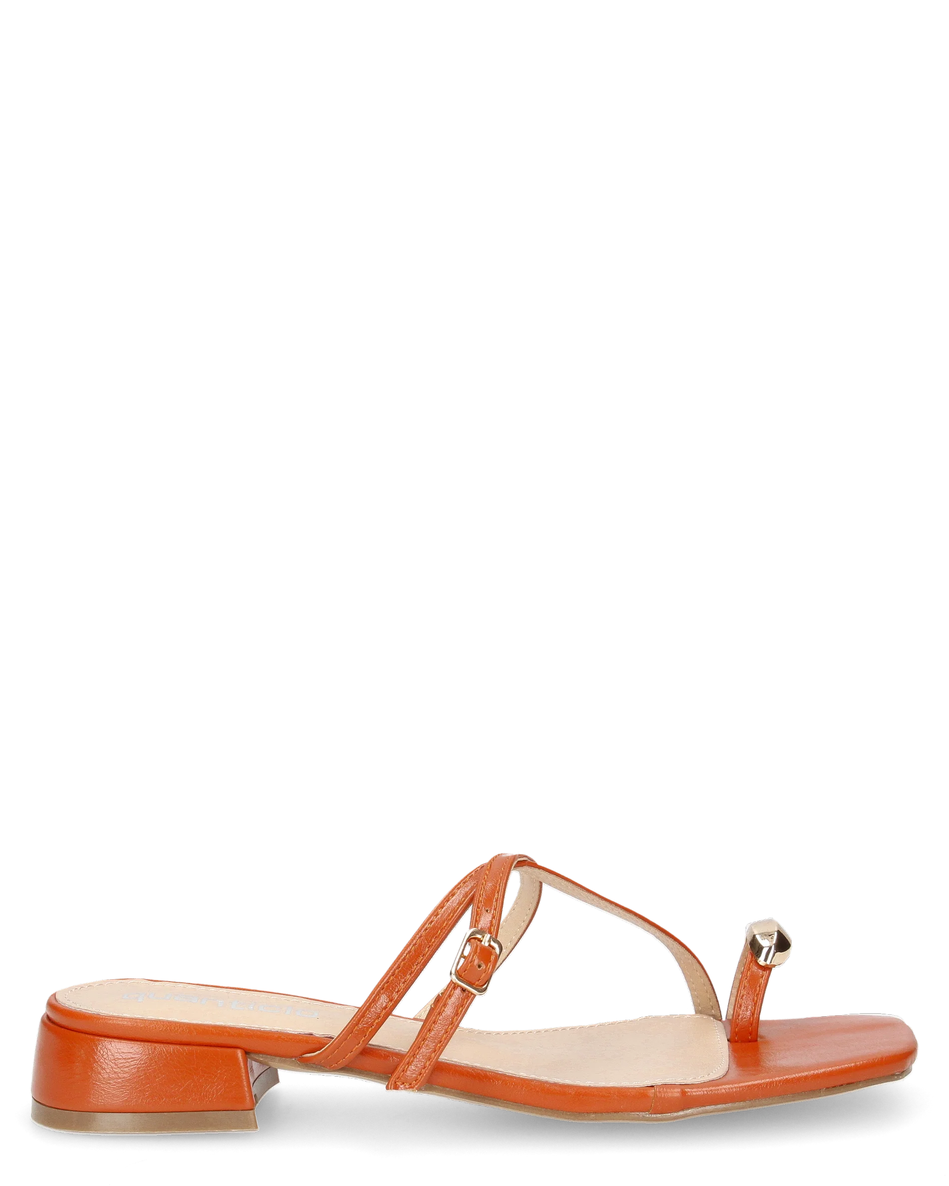 CELINA - sandali infradito arancioni con decorazione dorata