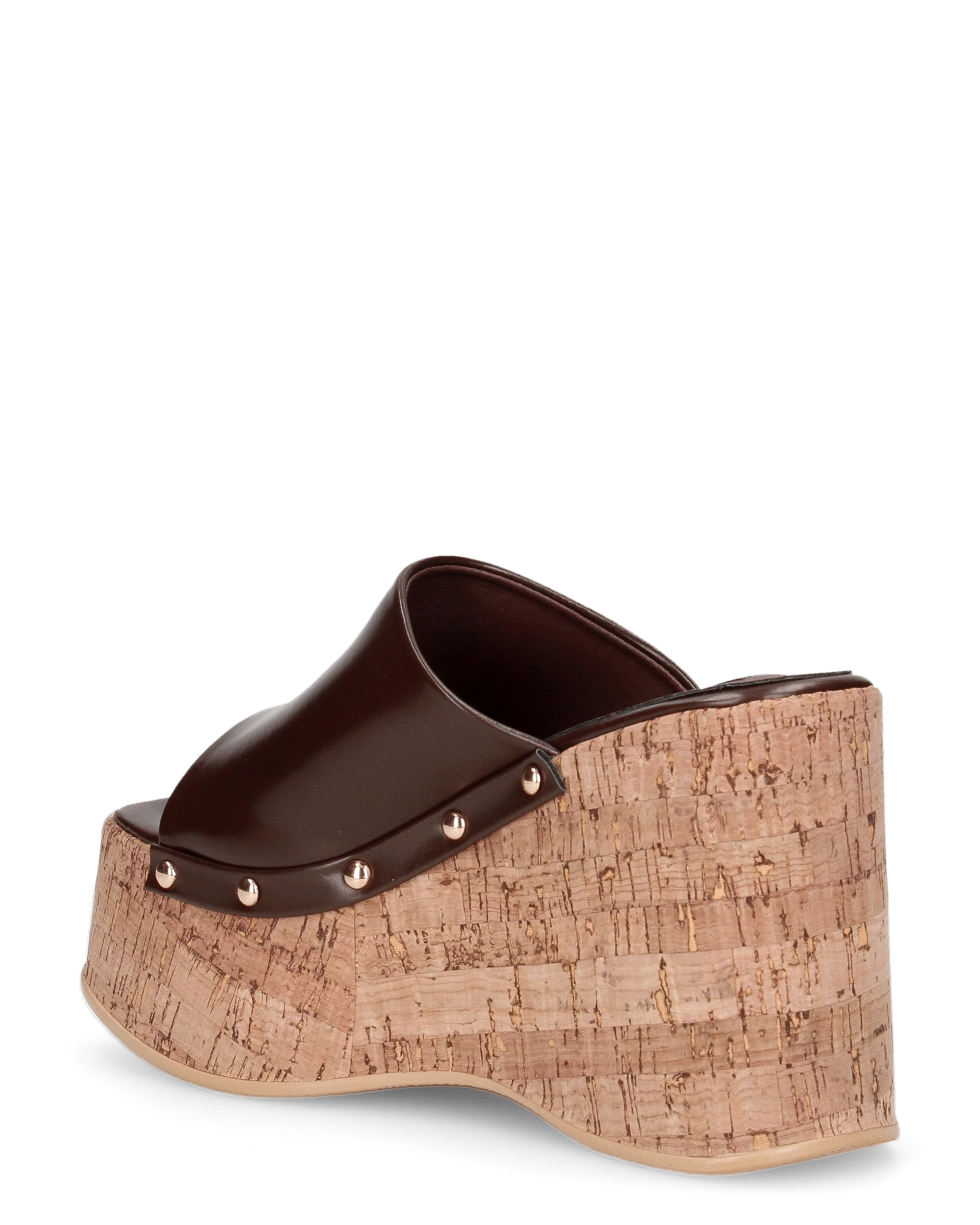 CHAKA - zeppe in simil sughero con fascia marrone liscia - Image 6