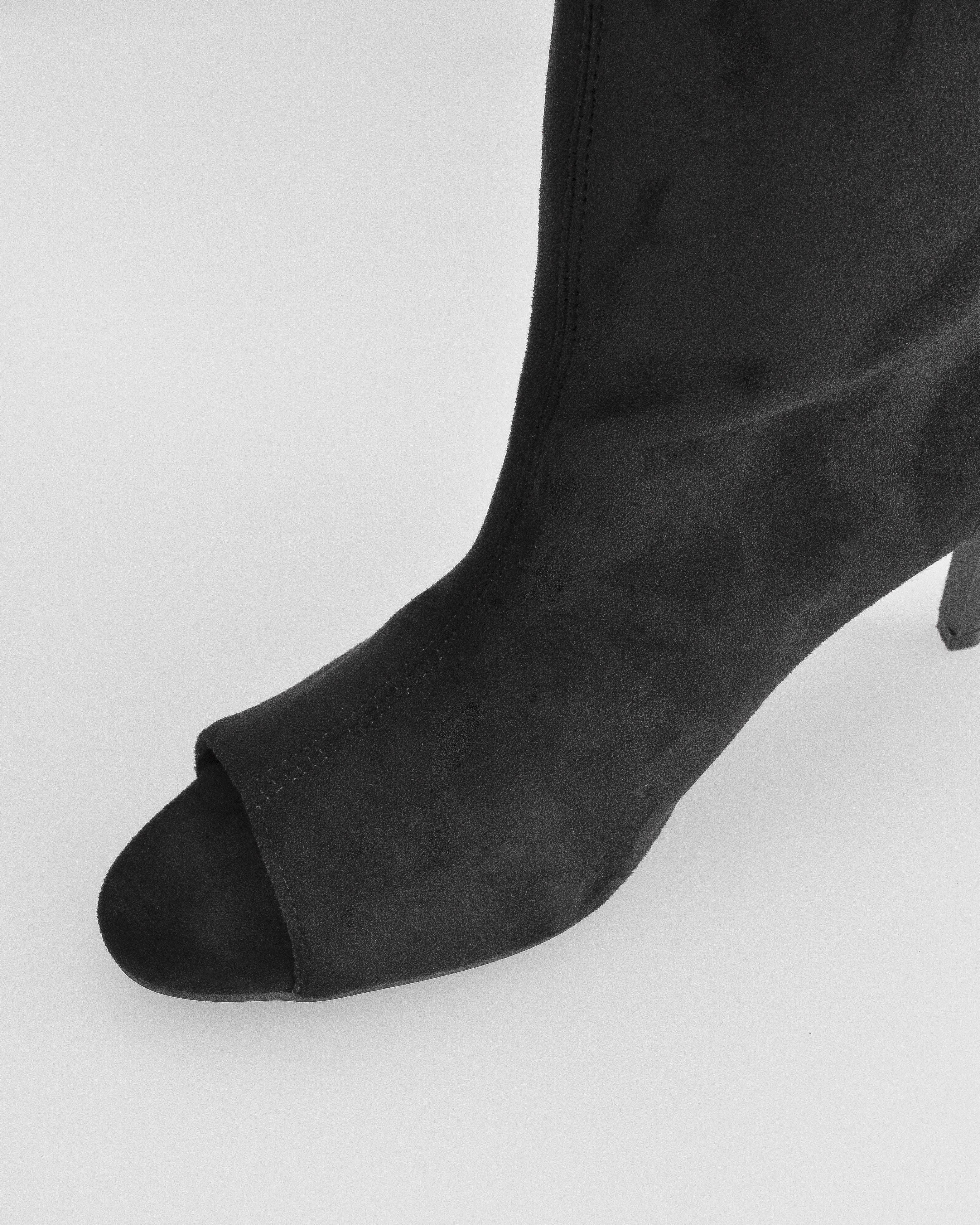 CLOH - stivali alti neri con punta open-toe - Image 3