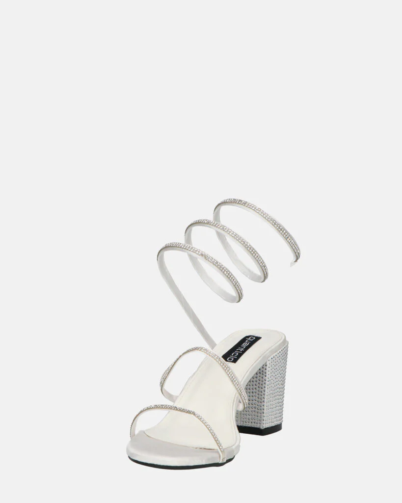 COBY - tacchi alti argento con gemme e spirale - Image 8