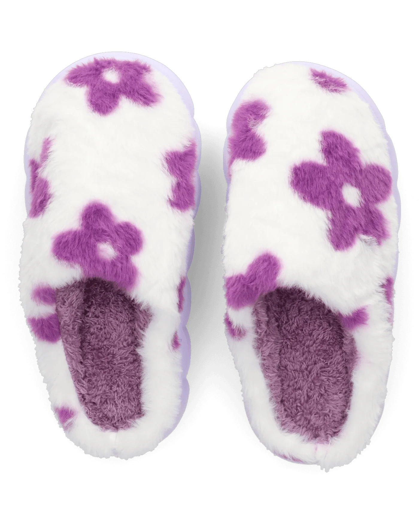 DAISY - pantofole platform in finta pelliccia con fiori decorativi fucsia - Image 2