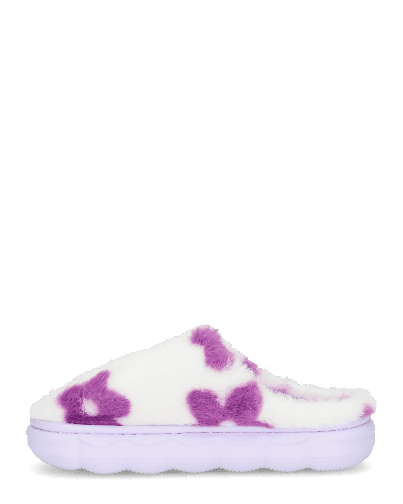 DAISY - pantofole platform in finta pelliccia con fiori decorativi fucsia - Image 3
