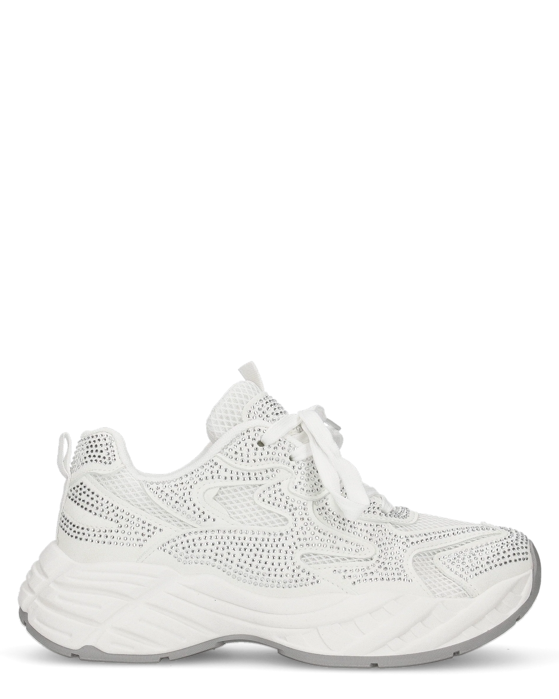 DIANA - Chunky sneakers bianche con tessuto brillantinato