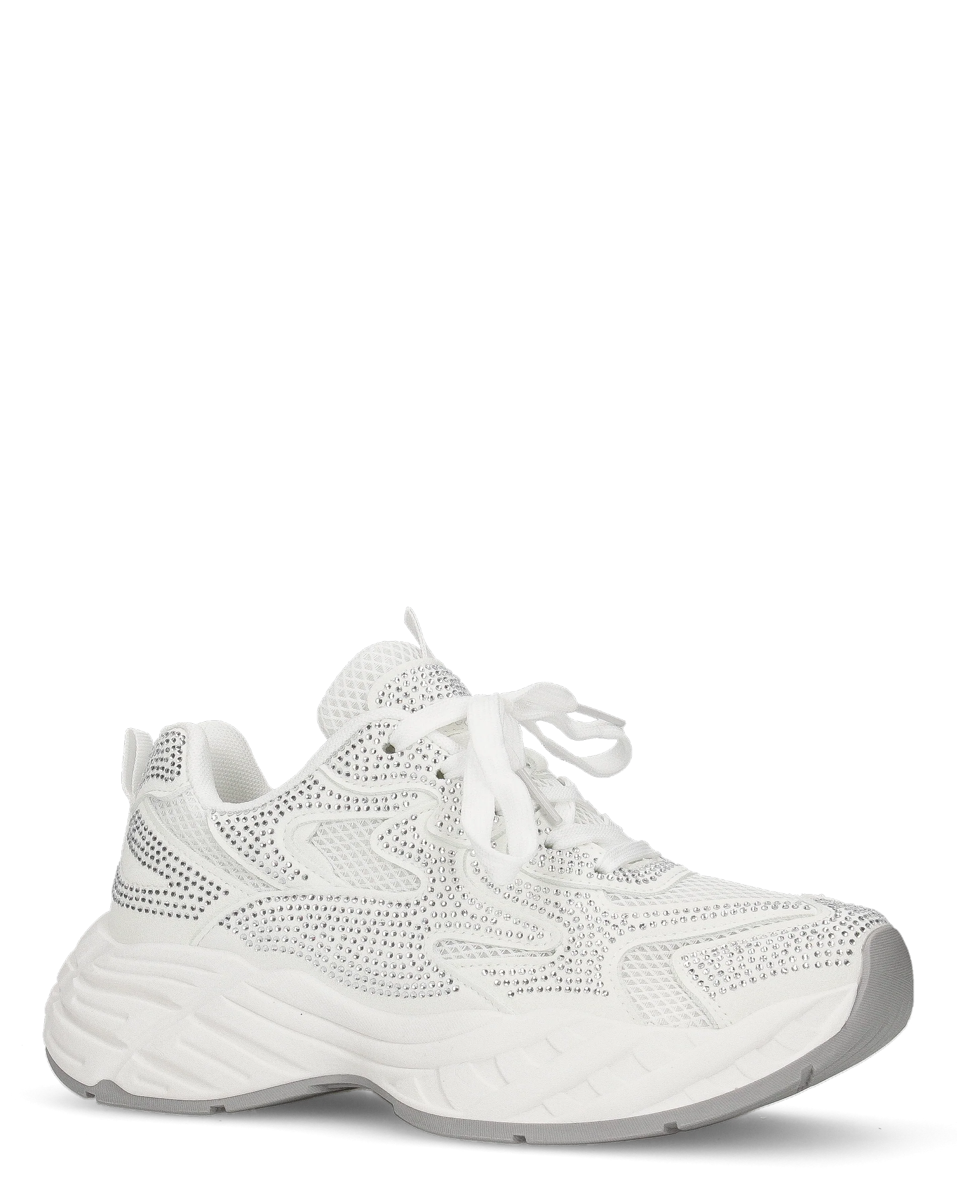 DIANA - Chunky sneakers bianche con tessuto brillantinato - Image 2