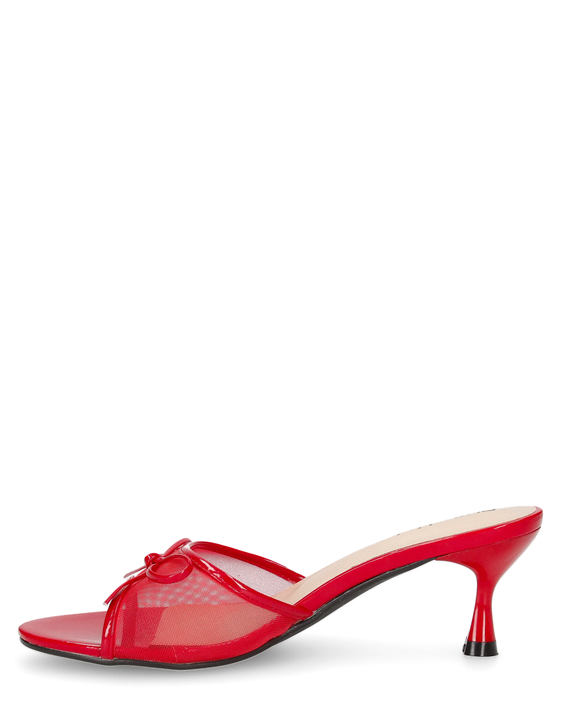 DZESIKA - sabot rossi in vernice e mesh con tacco kitten e fiocco - Image 8