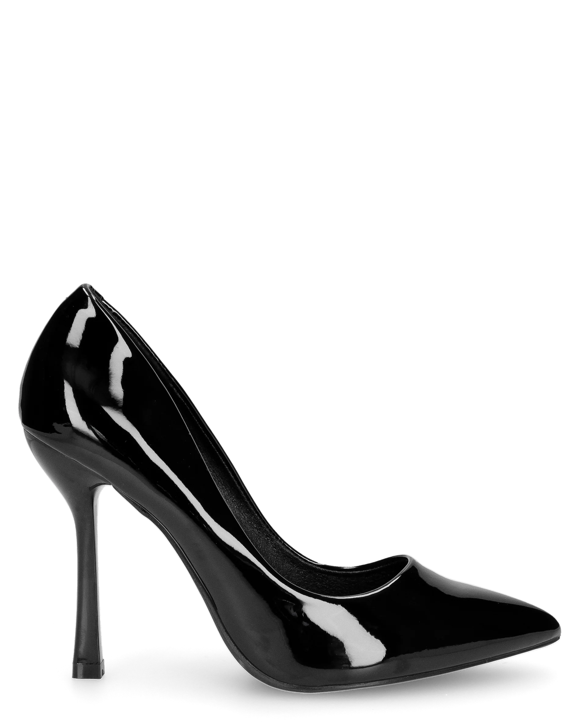ELOWEN - décolleté in glassy nero con tacco a spillo