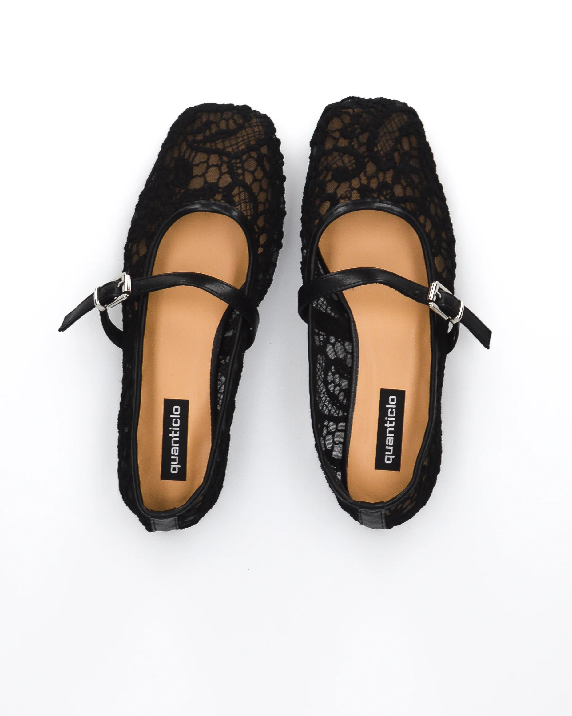 ETTA - ballerine neri traforate con soletta beige - Image 4