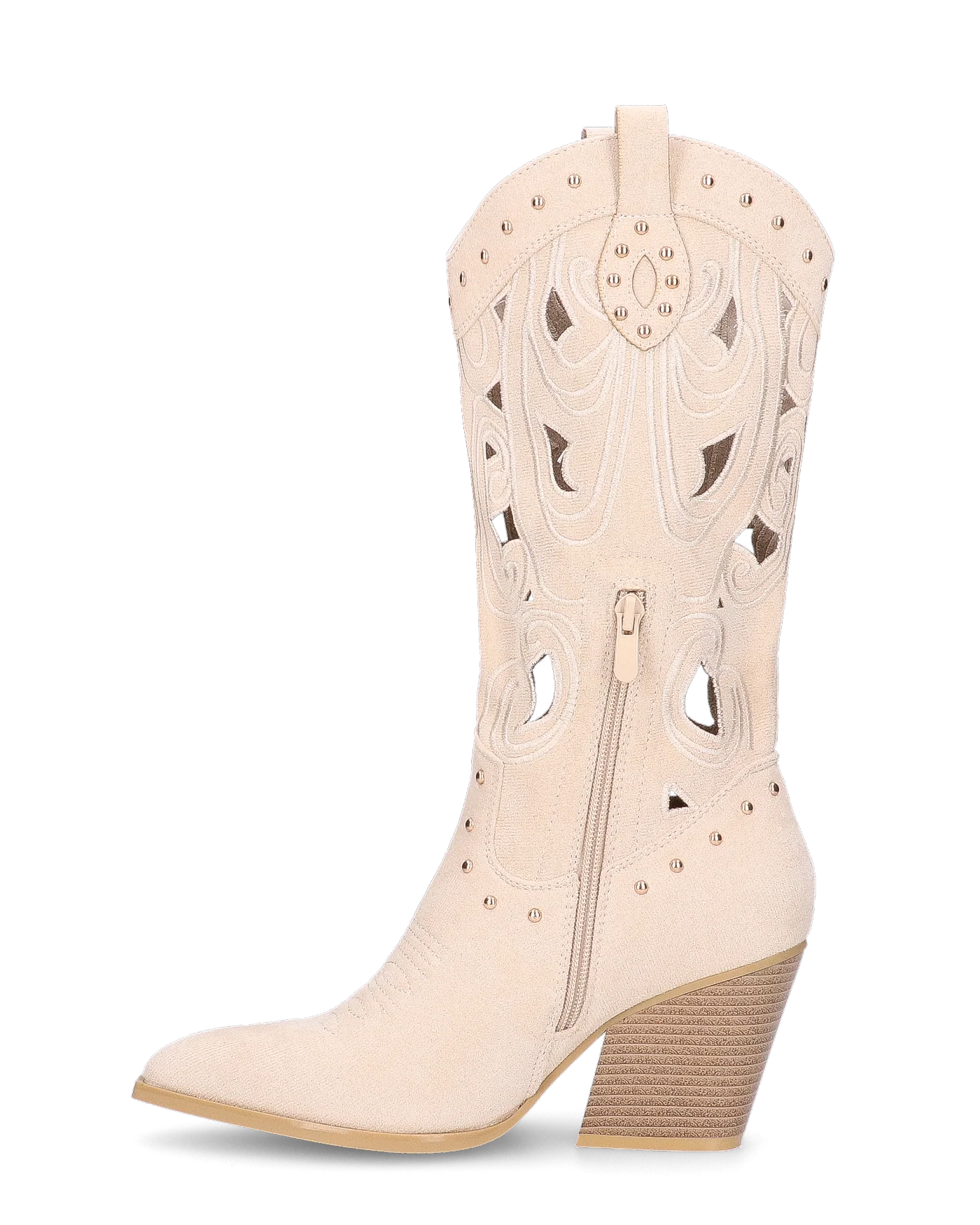 FLORY - camperos beige con ricami, ritagli e borchie - Image 4