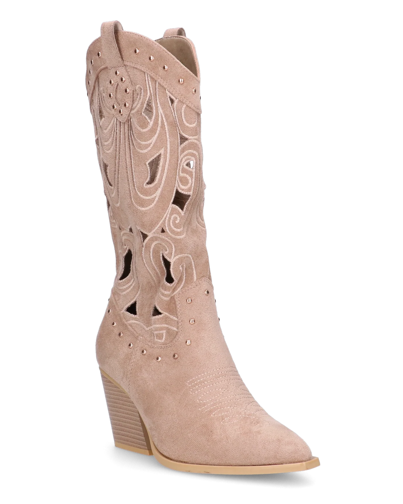 FLORY - camperos beige con ricami, ritagli e borchie - Image 2