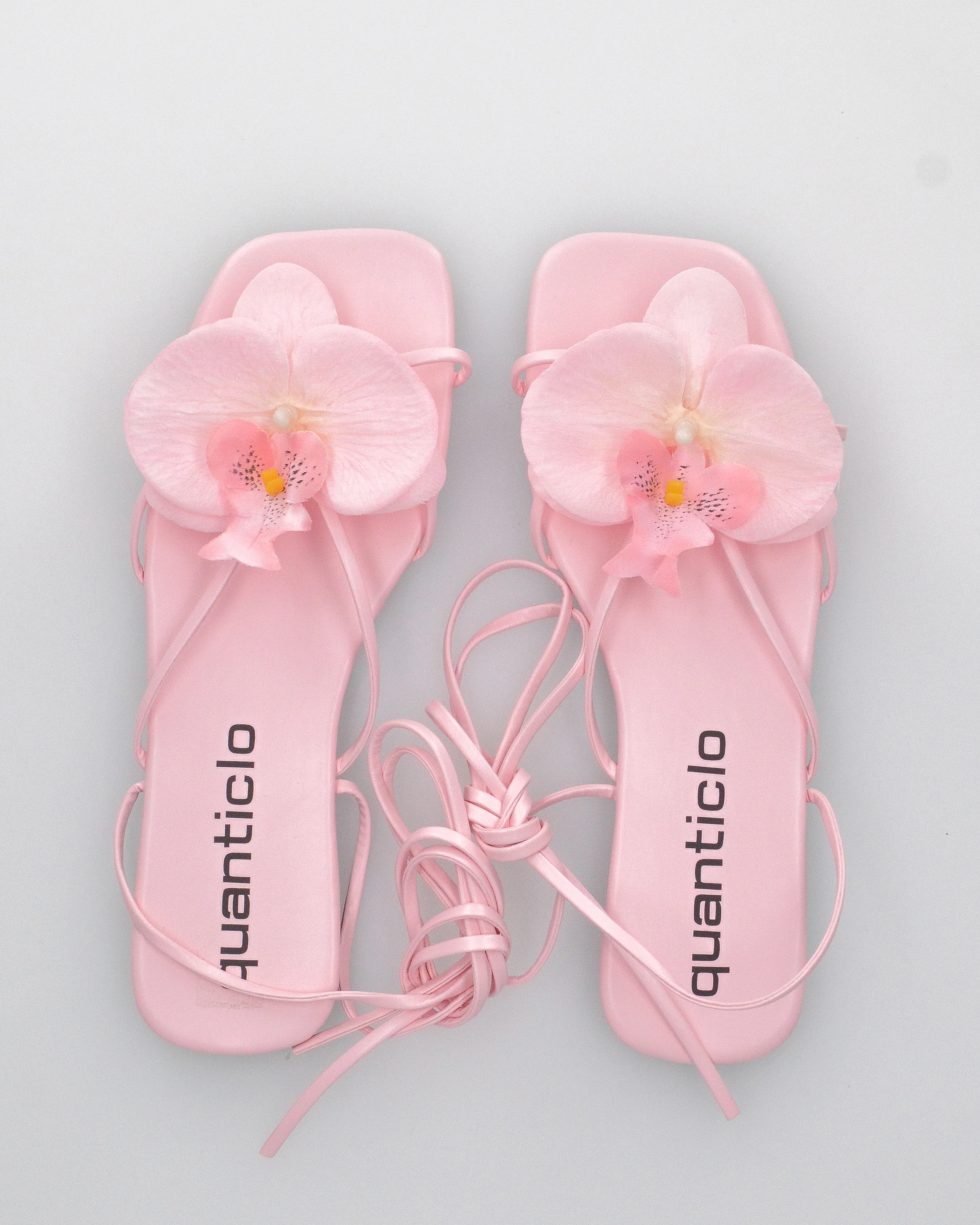 GINA - sandali flat rosa con fiore decorativo - Image 4