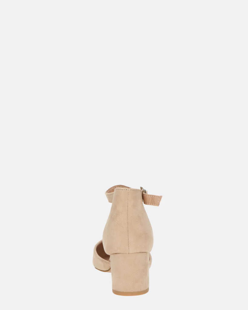 GINNY - sandalo in camoscio beige con tacco - Image 13