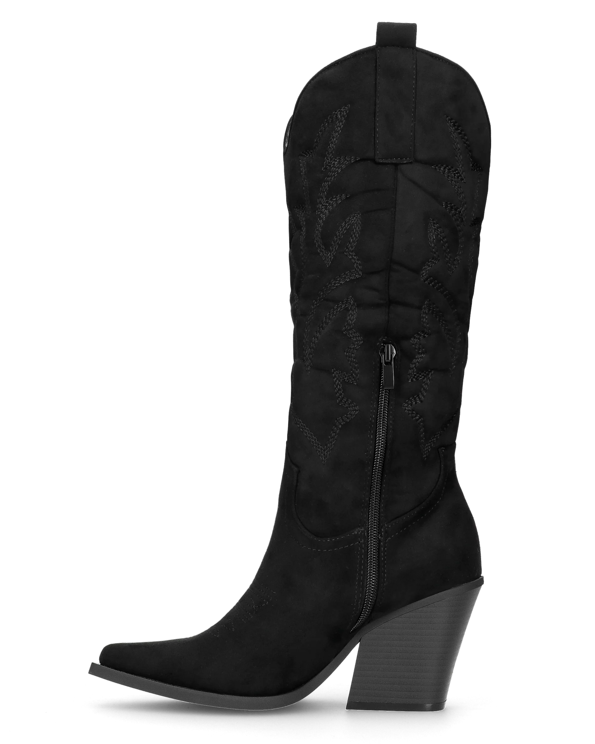 HALA - stivale camperos texano con tacco in camoscio nero - Image 2