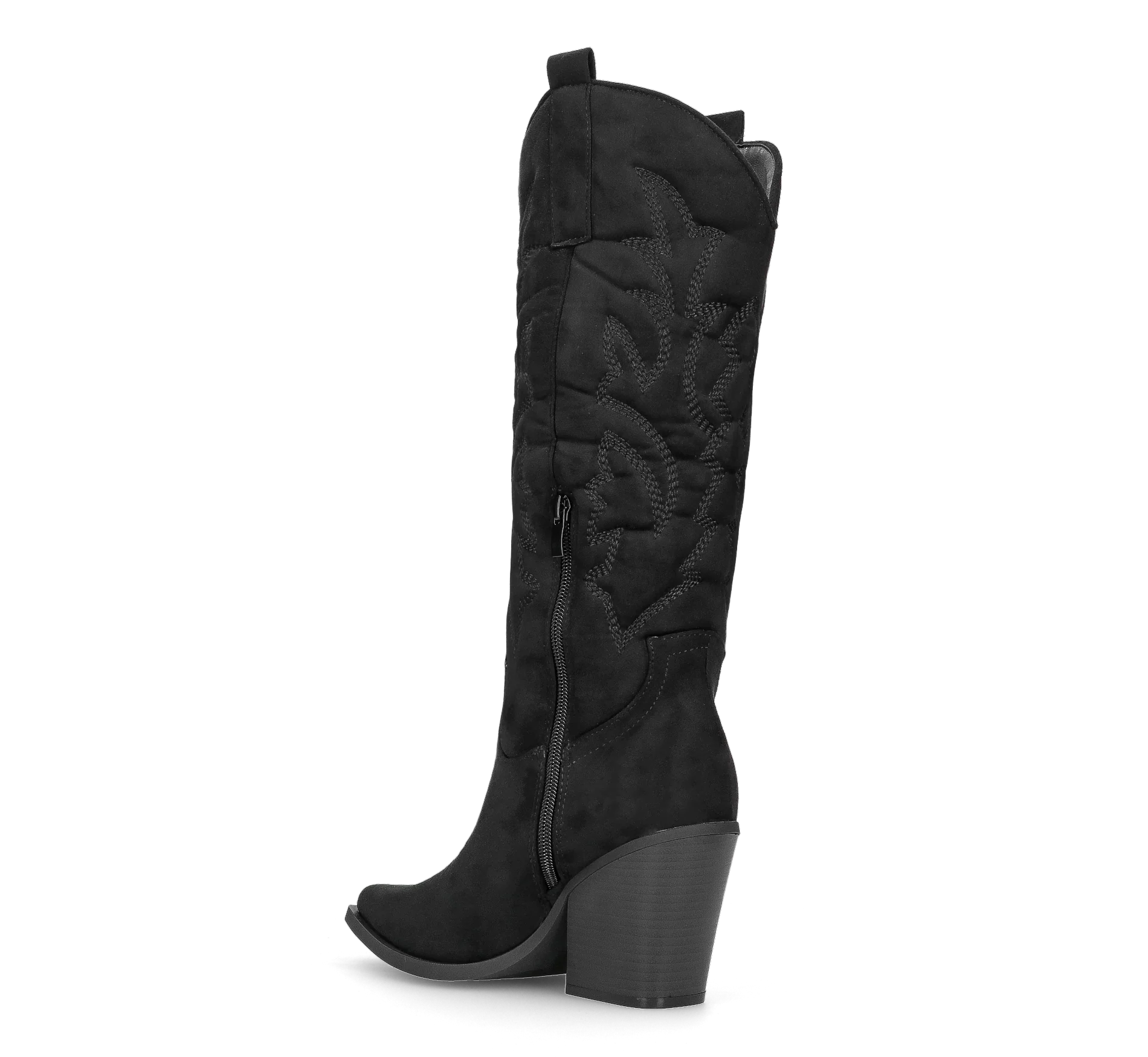 HALA - stivale camperos texano con tacco in camoscio nero - Image 4