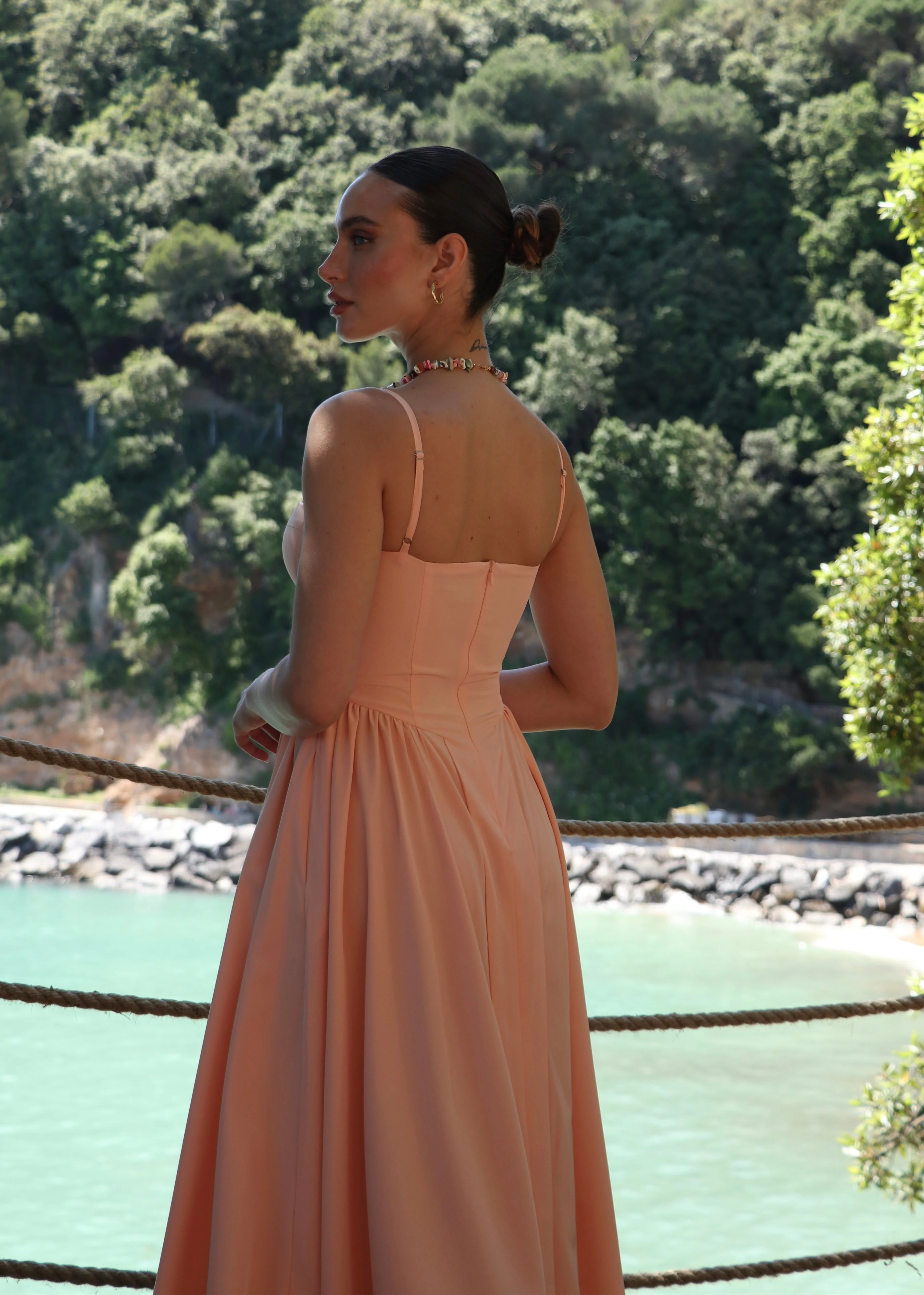 ISABEAU - vestito pesca midi a ruota con corpetto - Image 3