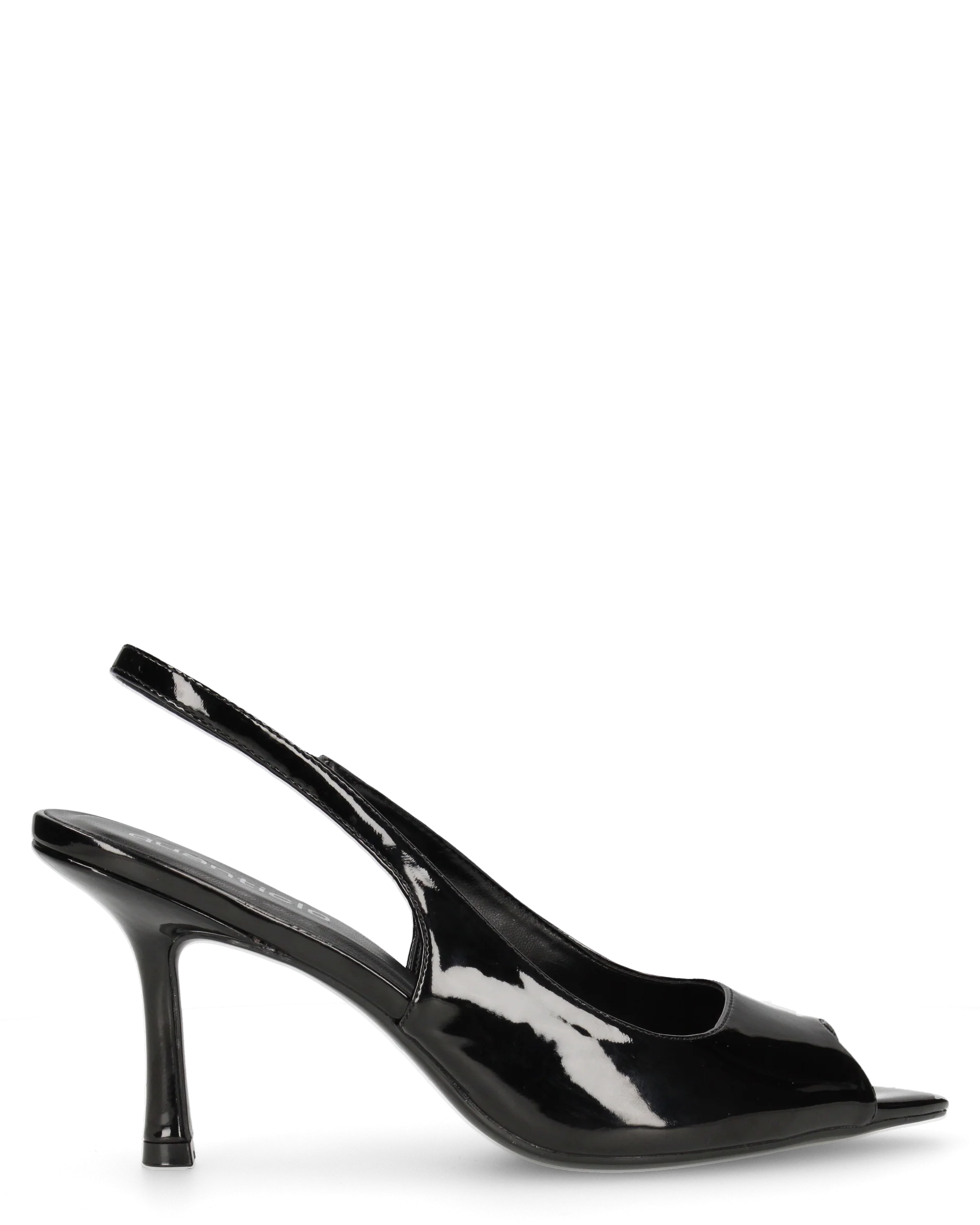 ISELIN - scarpe nere con cinturino e punta aperta