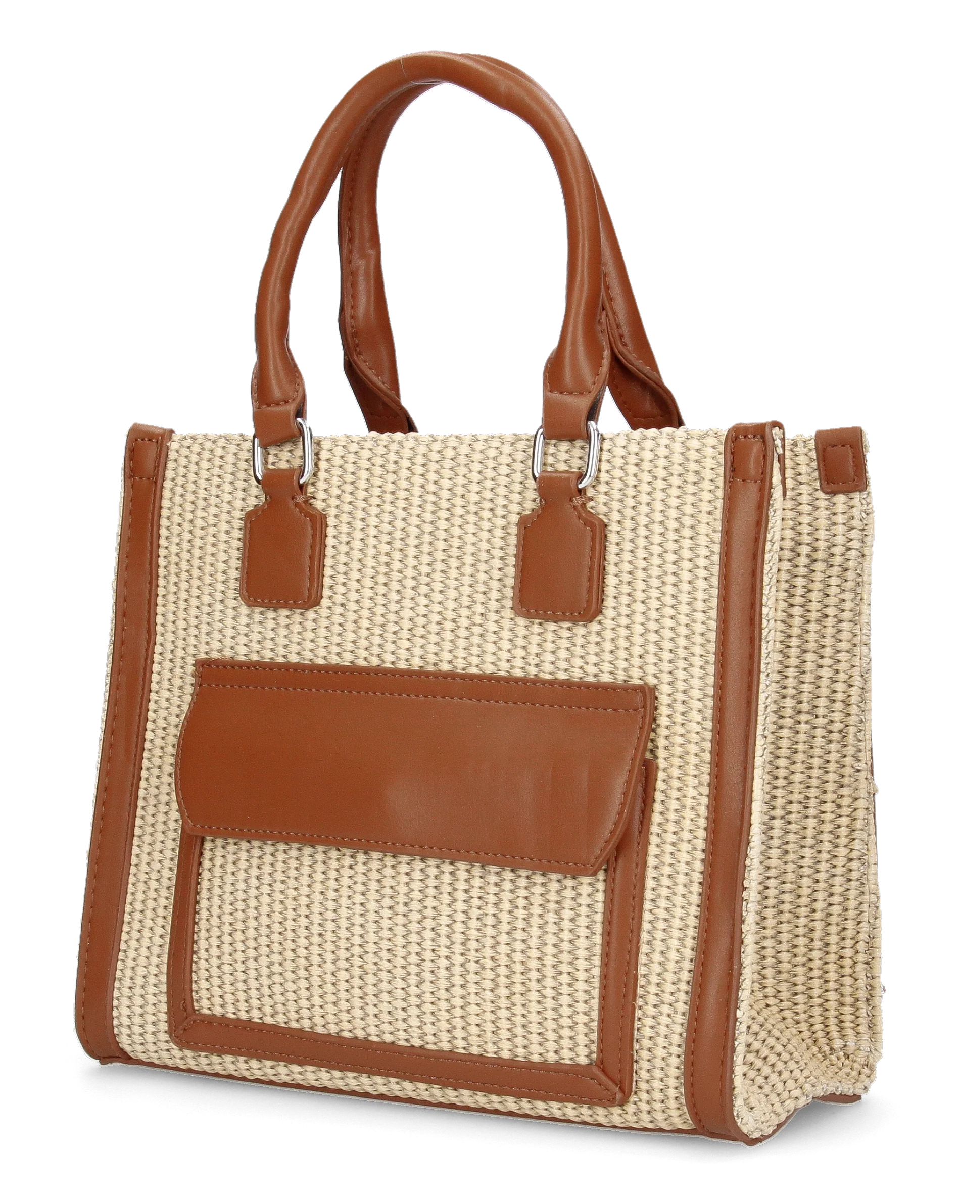 JADE - borsa a mano beige con effetto rafia intrecciata - Image 2