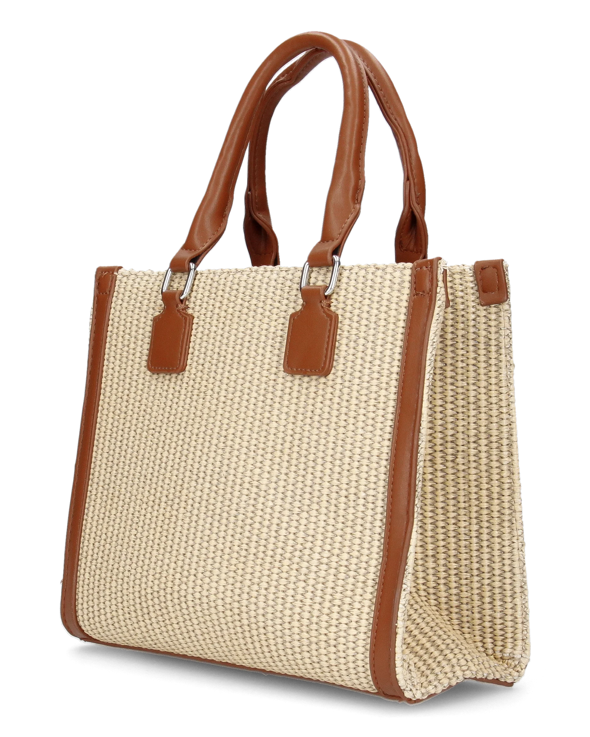 JADE - borsa a mano beige con effetto rafia intrecciata - Image 5