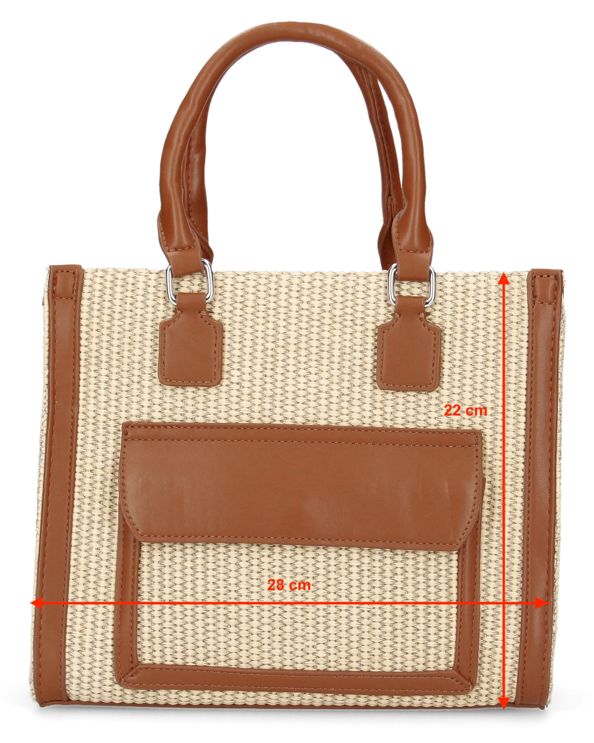 JADE - borsa a mano beige con effetto rafia intrecciata - Image 7