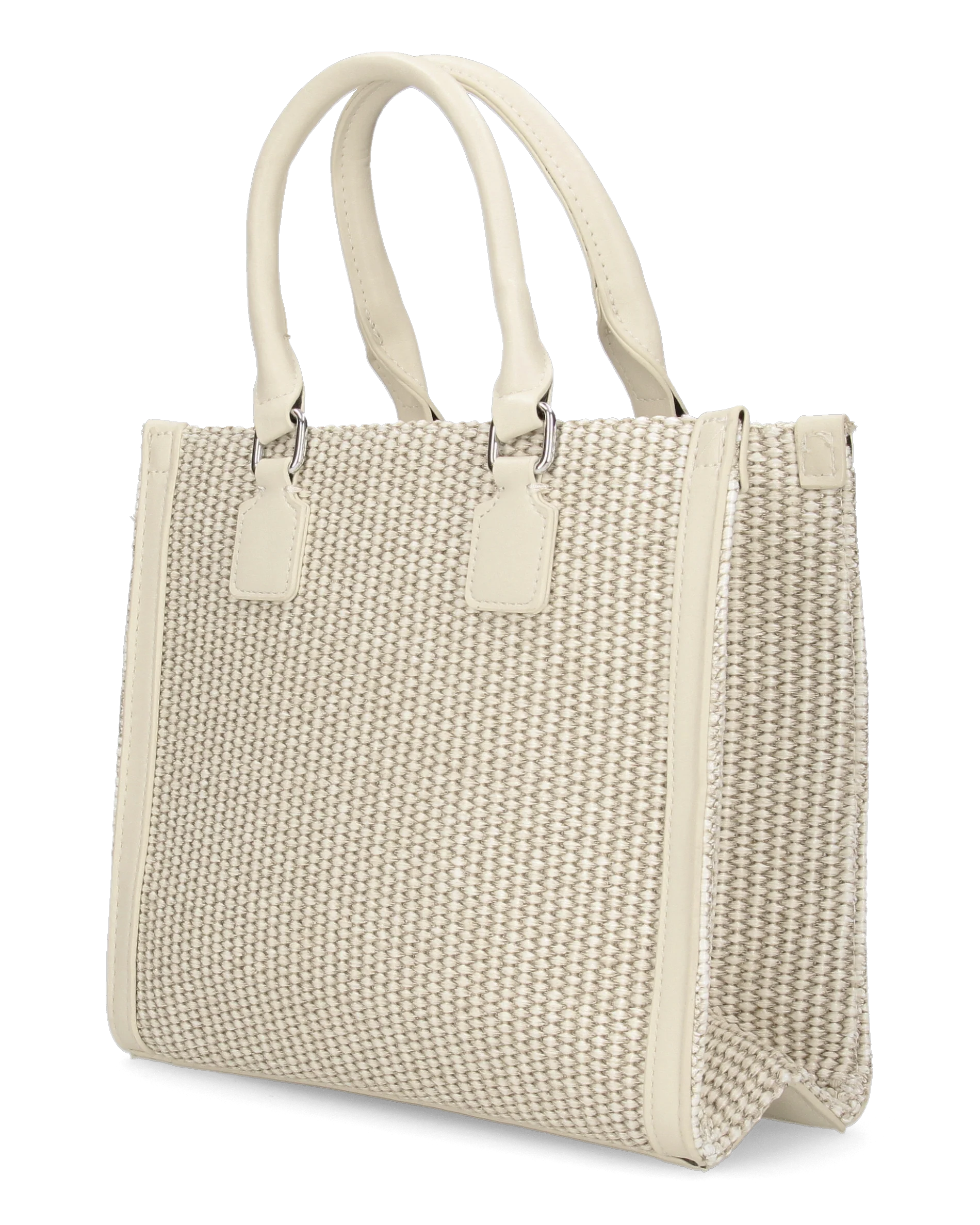JADE - borsa a mano beige chiaro con effetto rafia intrecciata - Image 5