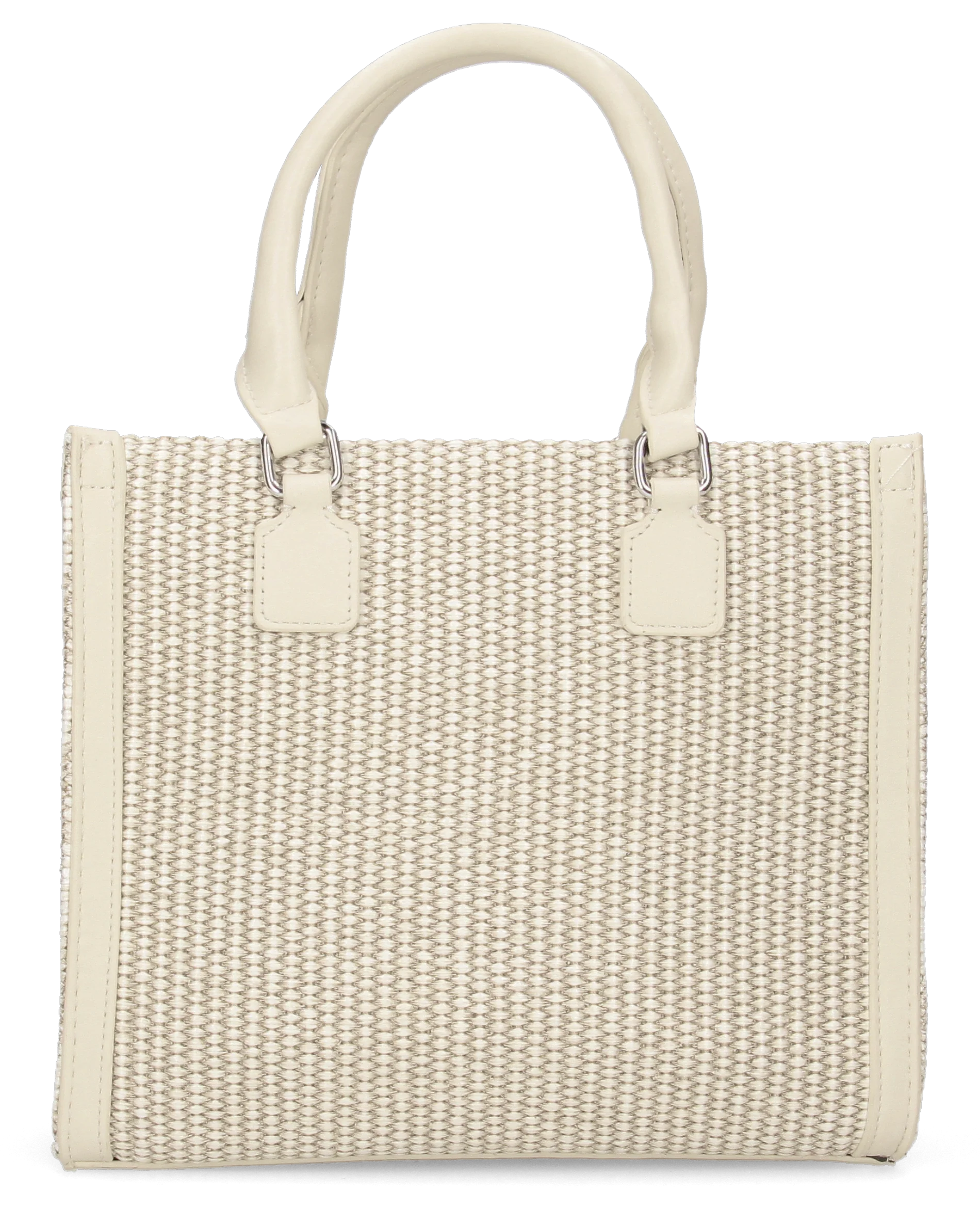 JADE - borsa a mano beige chiaro con effetto rafia intrecciata - Image 6