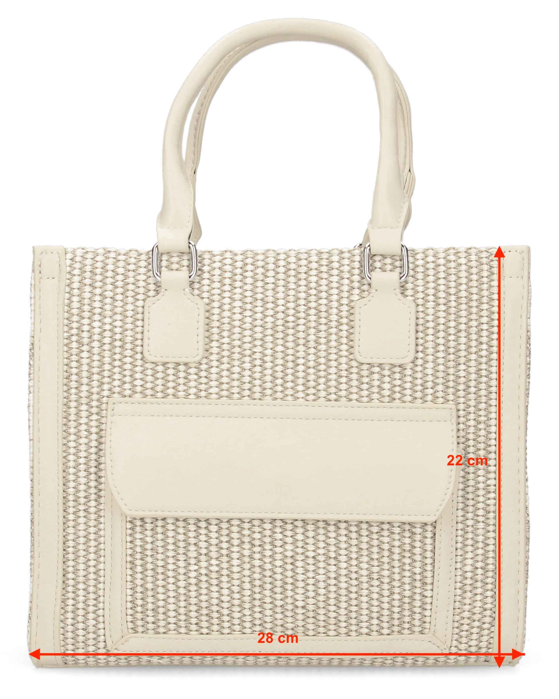 JADE - borsa a mano beige chiaro con effetto rafia intrecciata - Image 7