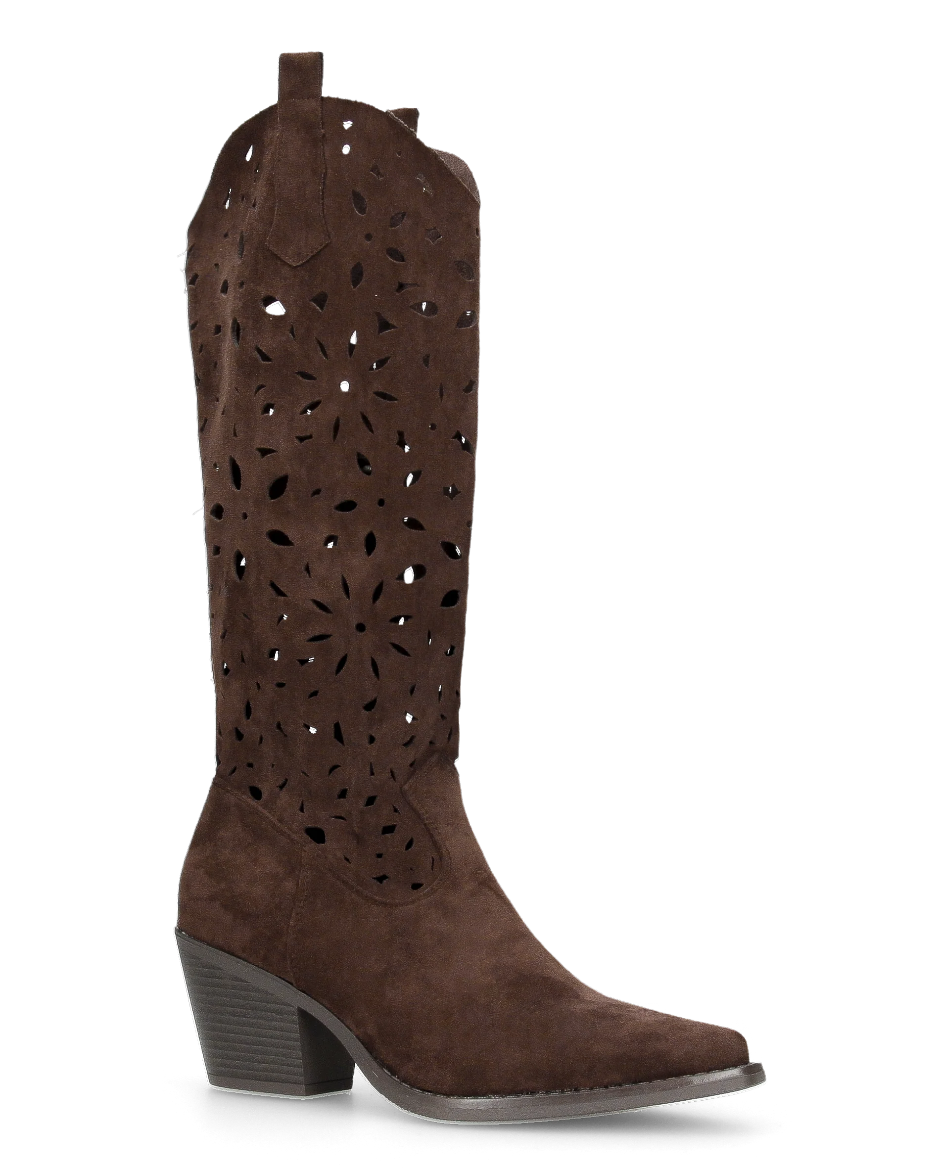 JADY - stivali camperos marrone con gambale traforato - Image 2