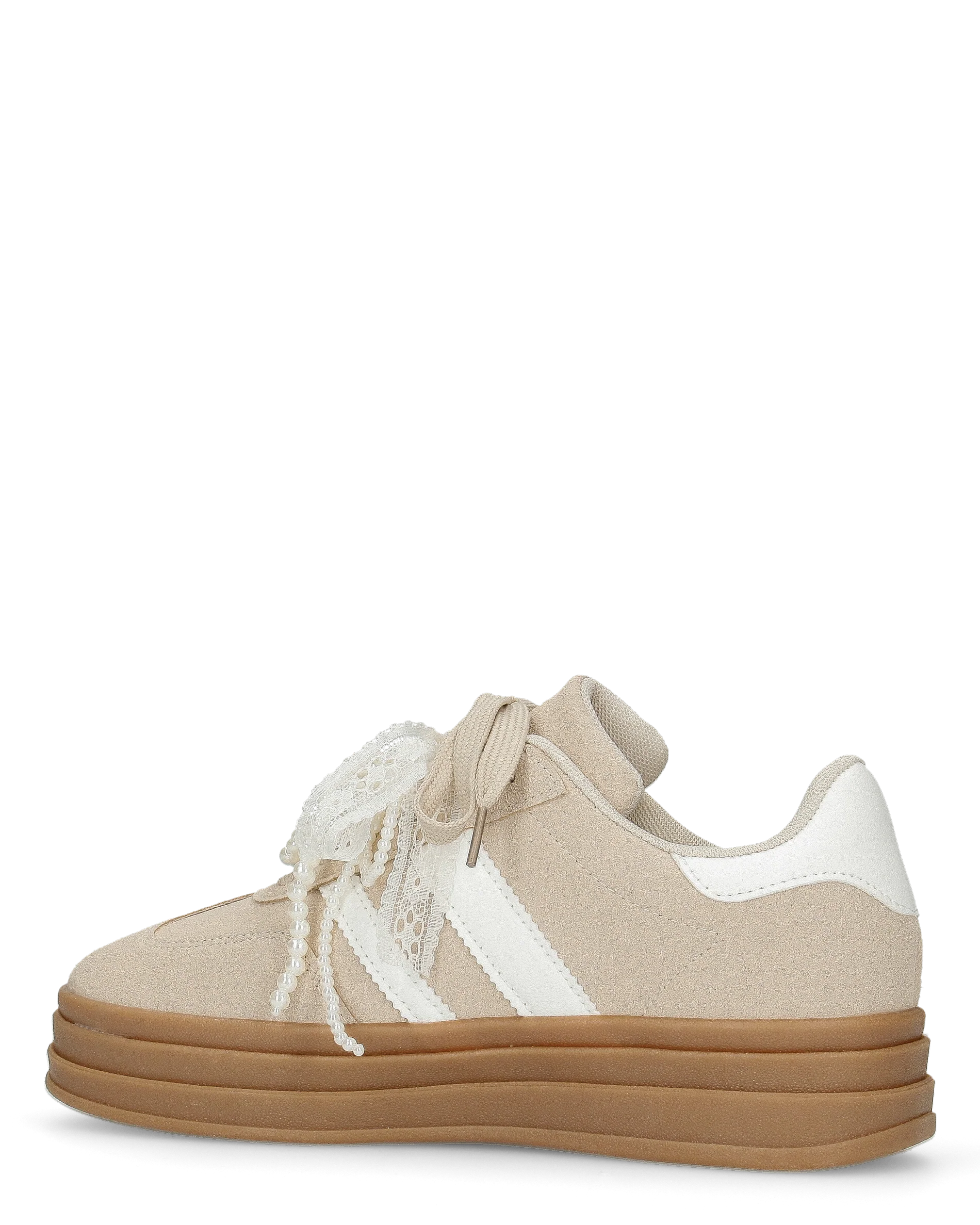 JODA - sneakers beige con fiocco perlinato removibile - Image 6