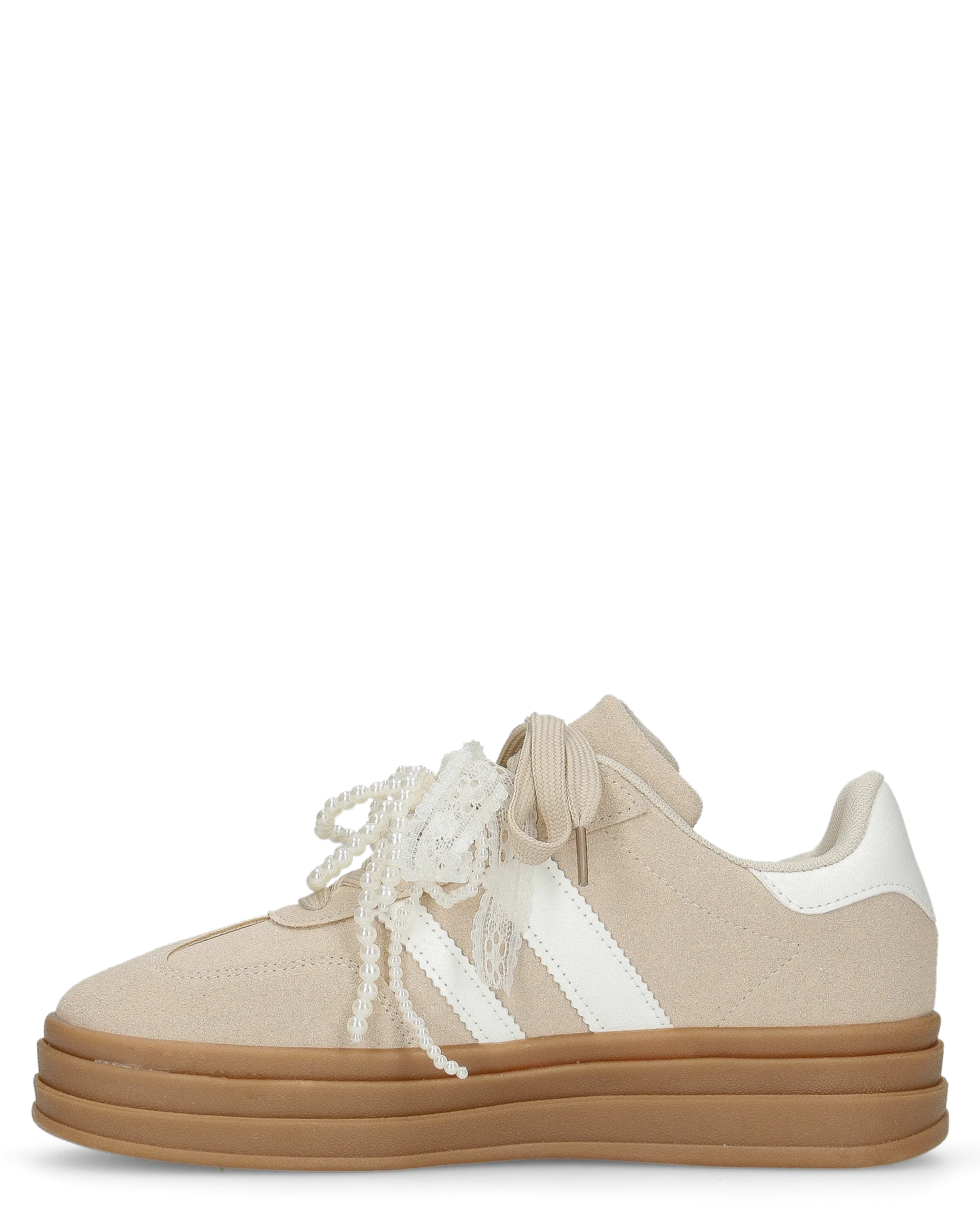 JODA - sneakers beige con fiocco perlinato removibile - Image 7
