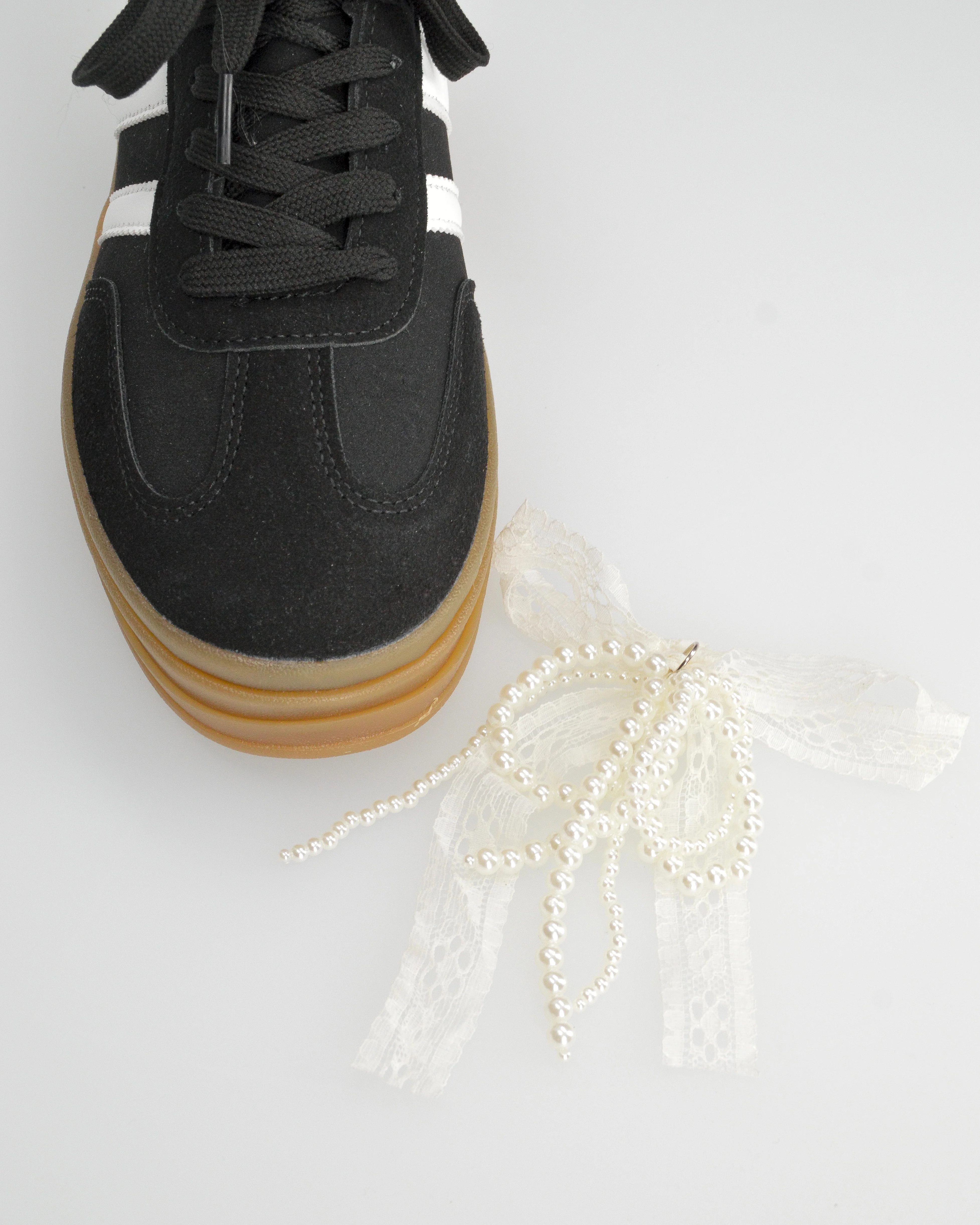 JODA - sneakers nere con fiocco perlinato removibile - Image 4
